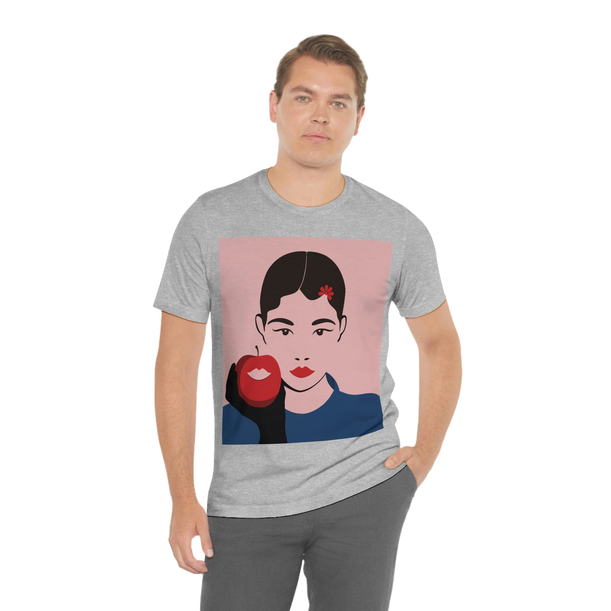 Japan Art Minimal Aesthetic Asian Woman Portrait Style Classic Unisex Jersey Short Sleeve T-Shirt Ichaku [Perfect Gifts Selection]