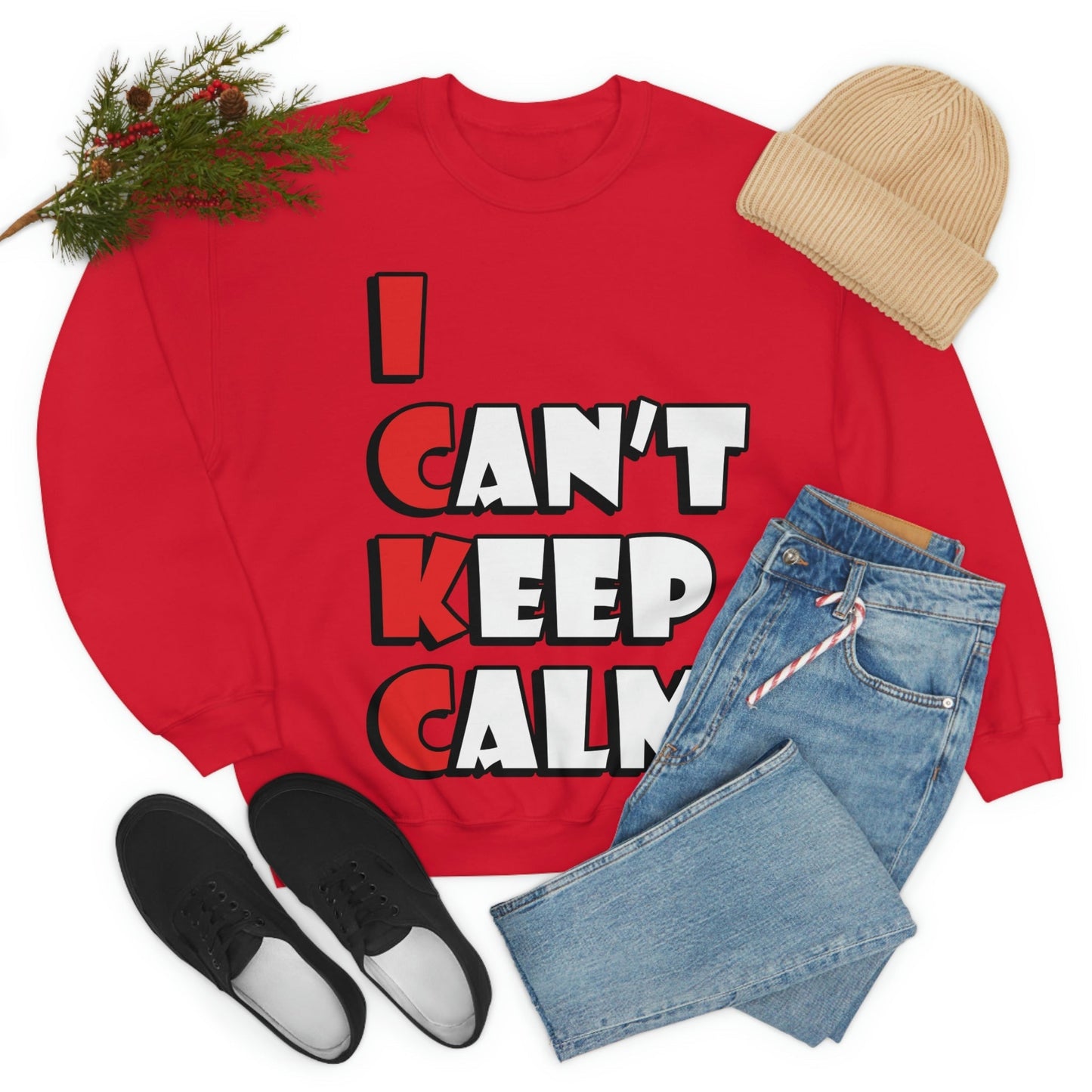 Keep Calm Funny Anti Stress Unisex Heavy Blend™ Crewneck Sweatshirt Ichaku [Perfect Gifts Selection]