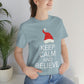 Keep Calm and Believe in Santa Funny Christmas Quotes Unisex Jersey Short Sleeve T-Shirt Ichaku [Perfect Gifts Selection]