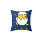 Keep Moving Never Give Up Funny Bird Chiсken Egg Mozaic Spun Polyester Square Pillow Ichaku [Perfect Gifts Selection]