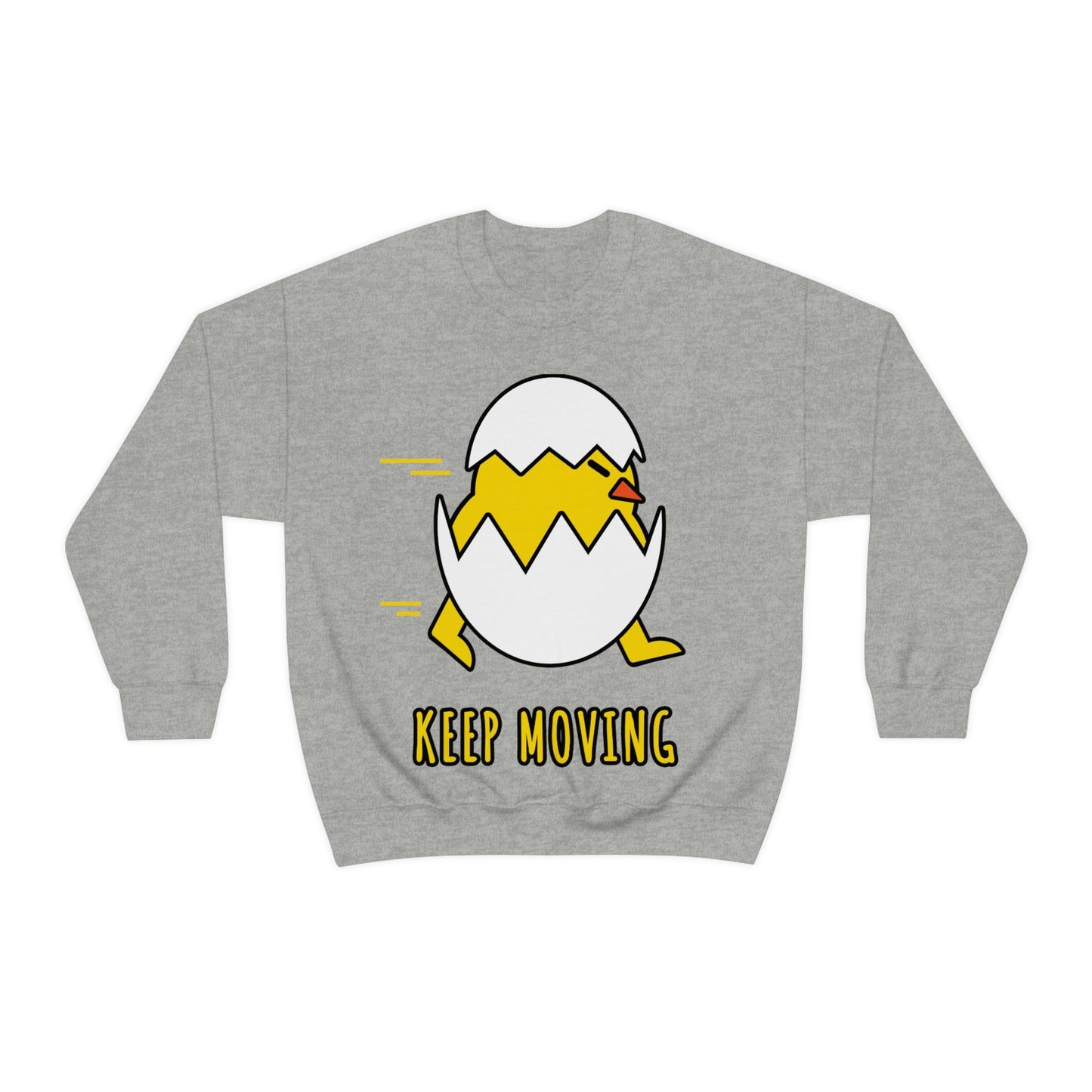 Keep Moving Never Give Up Funny Bird Chiсken Egg Mozaic Unisex Heavy Blend™ Crewneck Sweatshirt Ichaku [Perfect Gifts Selection]