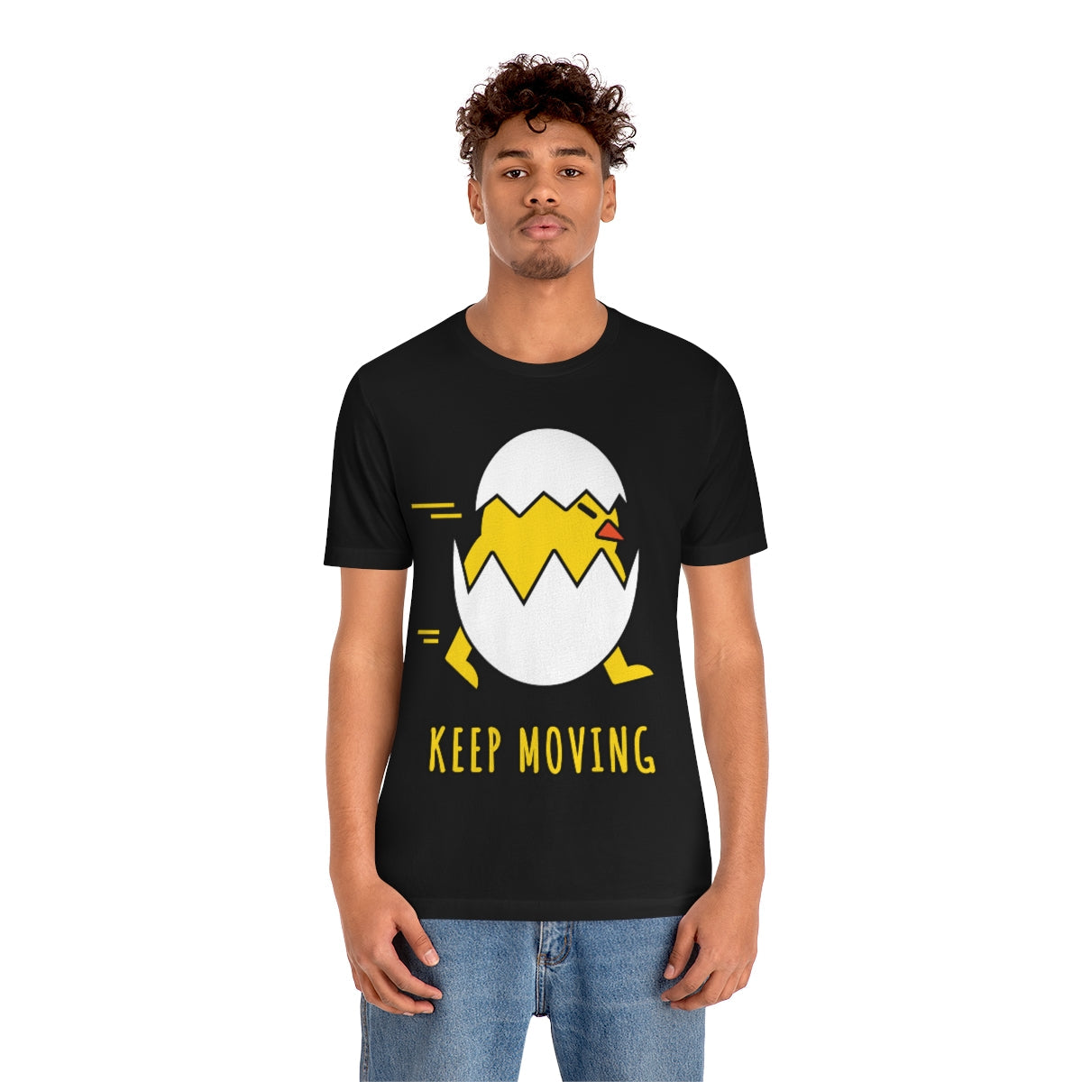 Keep Moving Never Give Up Funny Bird Chiсken Egg Mozaic Unisex Jersey Short Sleeve T-Shirt Ichaku [Perfect Gifts Selection]