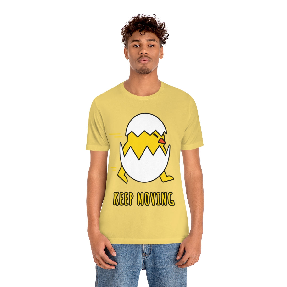 Keep Moving Never Give Up Funny Bird Chiсken Egg Mozaic Unisex Jersey Short Sleeve T-Shirt Ichaku [Perfect Gifts Selection]