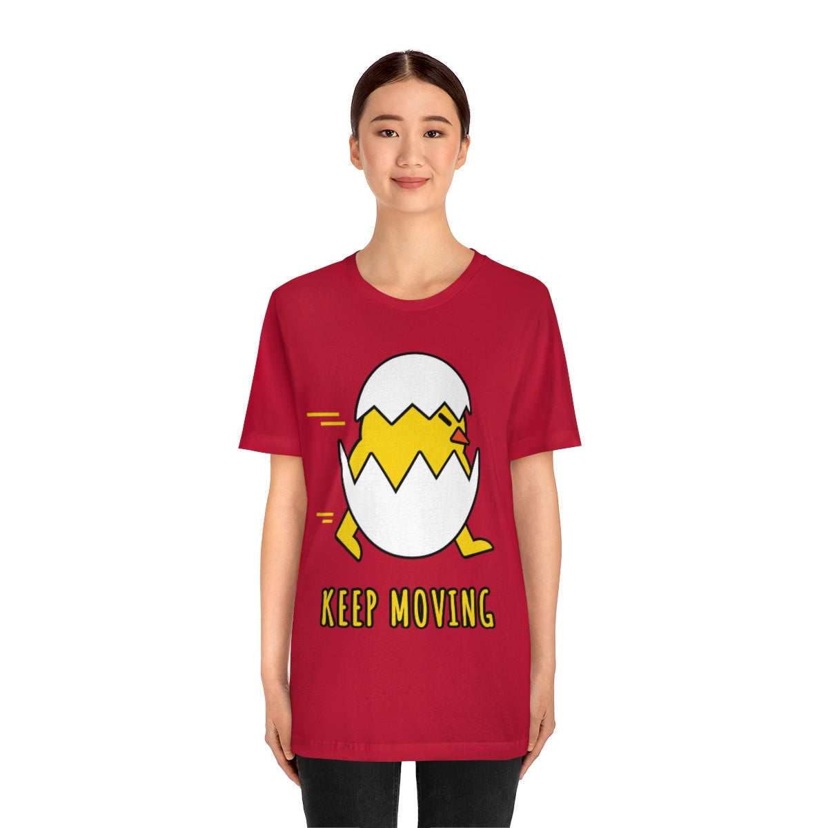 Keep Moving Never Give Up Funny Bird Chiсken Egg Mozaic Unisex Jersey Short Sleeve T-Shirt Ichaku [Perfect Gifts Selection]