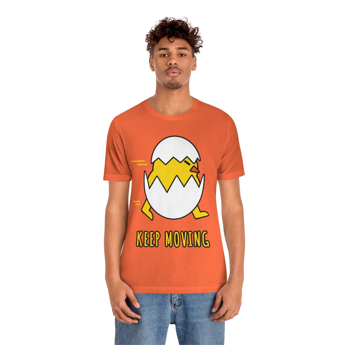 Keep Moving Never Give Up Funny Bird Chiсken Egg Mozaic Unisex Jersey Short Sleeve T-Shirt Ichaku [Perfect Gifts Selection]