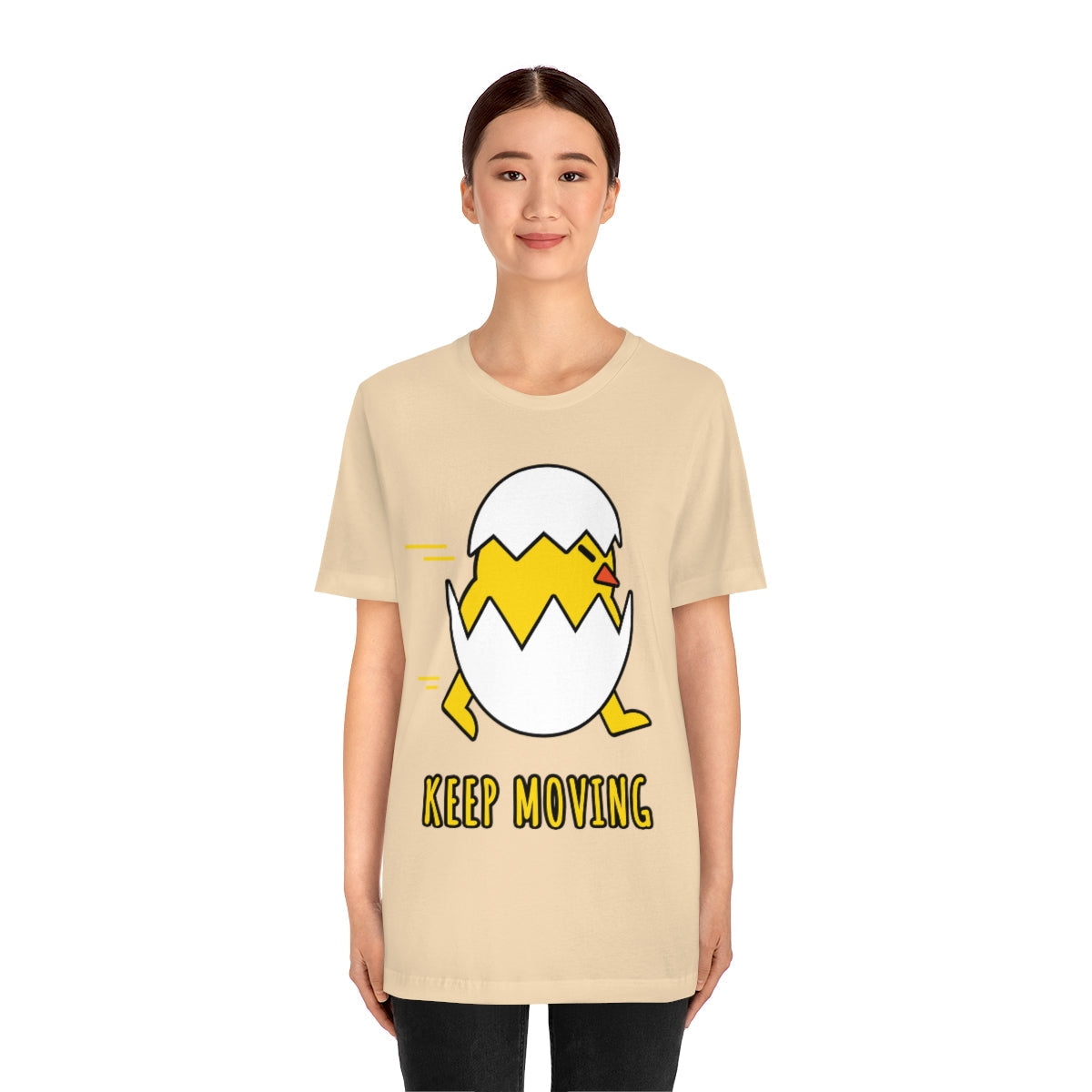 Keep Moving Never Give Up Funny Bird Chiсken Egg Mozaic Unisex Jersey Short Sleeve T-Shirt Ichaku [Perfect Gifts Selection]