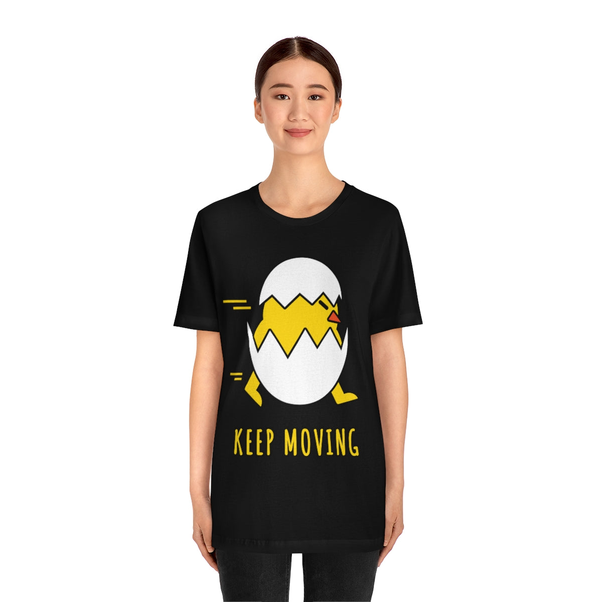 Keep Moving Never Give Up Funny Bird Chiсken Egg Mozaic Unisex Jersey Short Sleeve T-Shirt Ichaku [Perfect Gifts Selection]