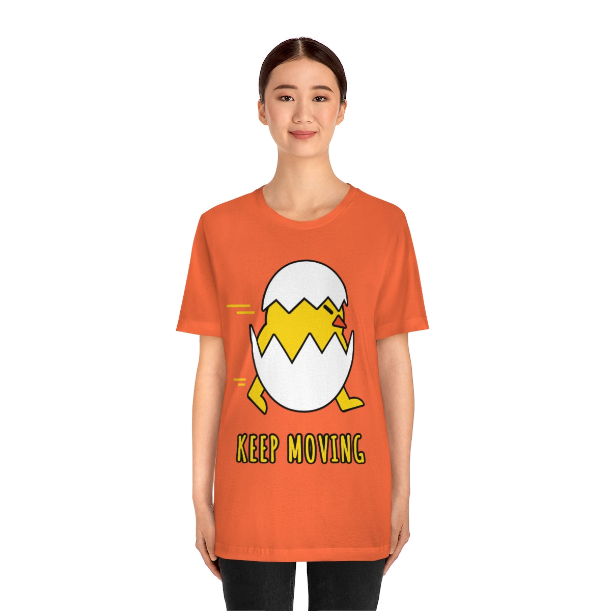 Keep Moving Never Give Up Funny Bird Chiсken Egg Mozaic Unisex Jersey Short Sleeve T-Shirt Ichaku [Perfect Gifts Selection]