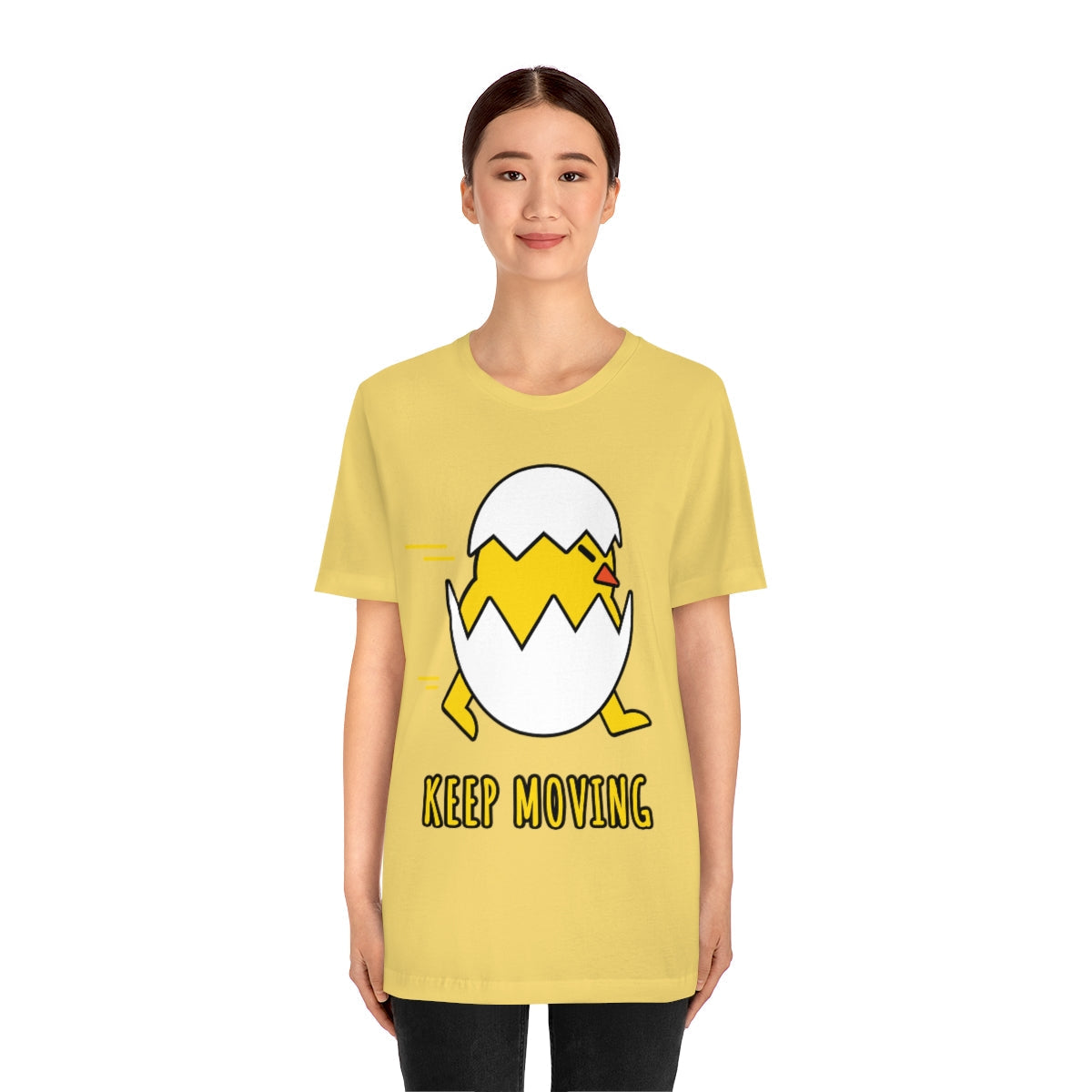 Keep Moving Never Give Up Funny Bird Chiсken Egg Mozaic Unisex Jersey Short Sleeve T-Shirt Ichaku [Perfect Gifts Selection]