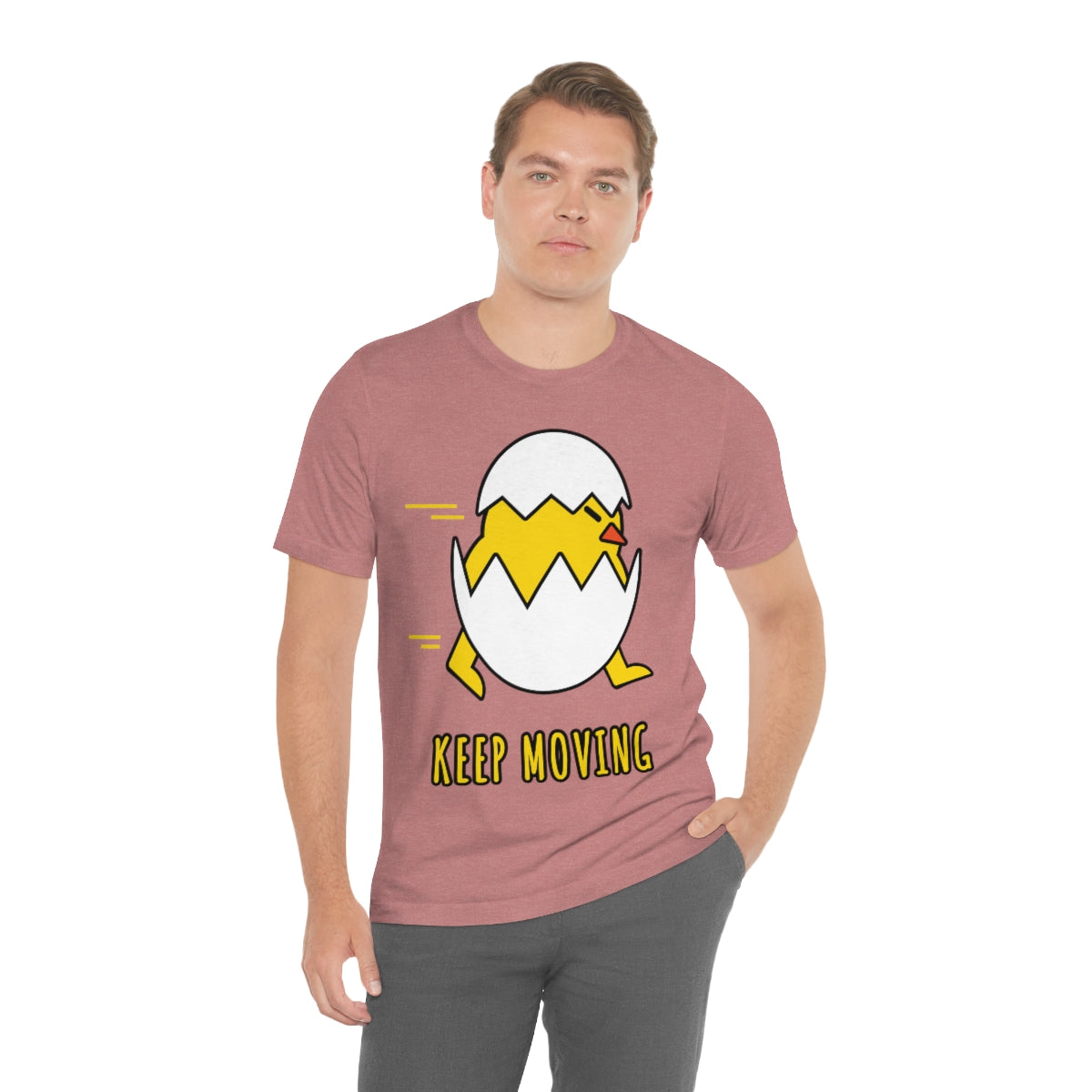 Keep Moving Never Give Up Funny Bird Chiсken Egg Mozaic Unisex Jersey Short Sleeve T-Shirt Ichaku [Perfect Gifts Selection]