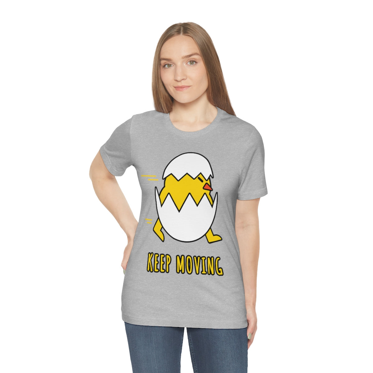 Keep Moving Never Give Up Funny Bird Chiсken Egg Mozaic Unisex Jersey Short Sleeve T-Shirt Ichaku [Perfect Gifts Selection]