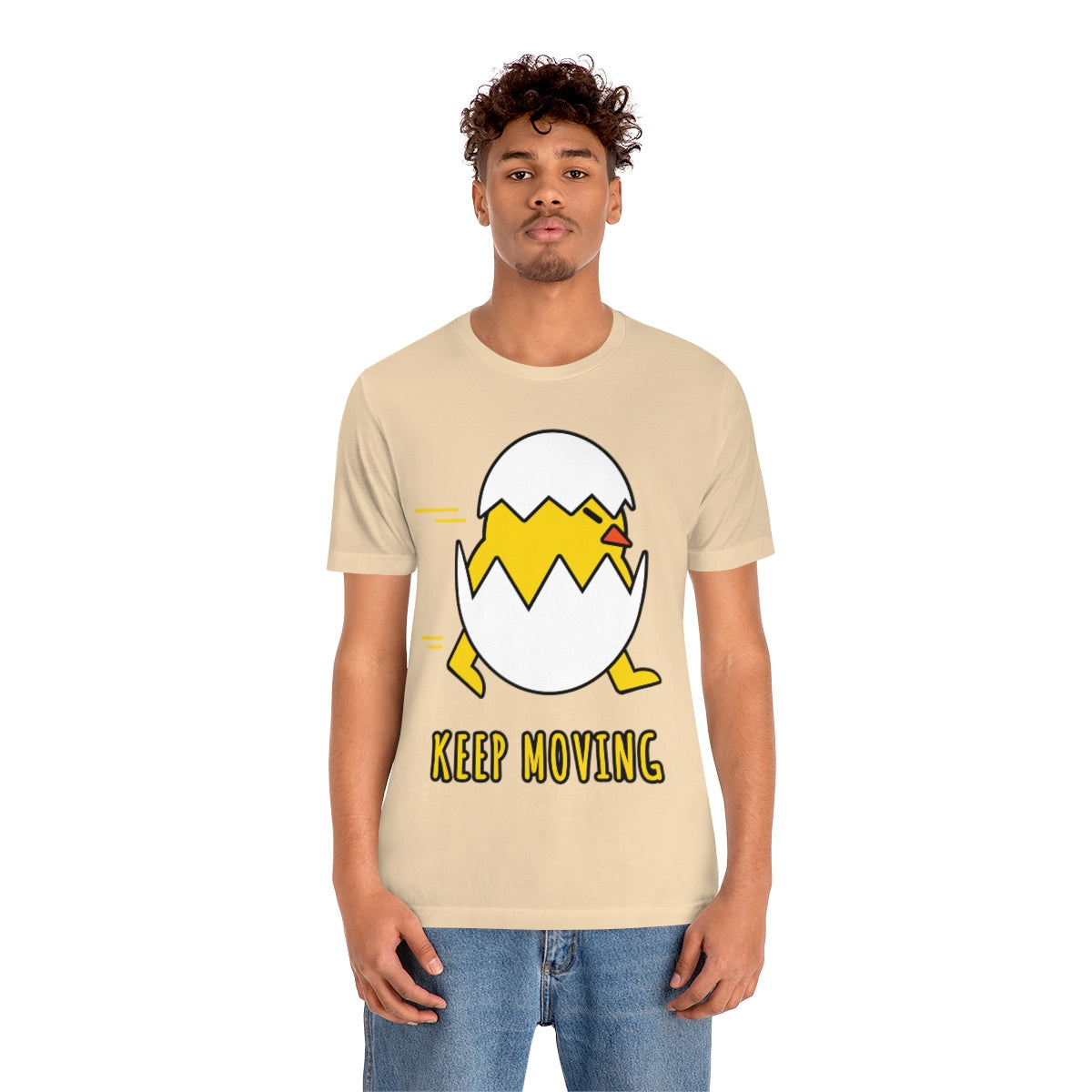 Keep Moving Never Give Up Funny Bird Chiсken Egg Mozaic Unisex Jersey Short Sleeve T-Shirt Ichaku [Perfect Gifts Selection]