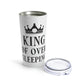 King of Over Sleeping Sleep Humor Quotes Stainless Steel Hot or Cold Vacuum Tumbler 20oz Ichaku [Perfect Gifts Selection]
