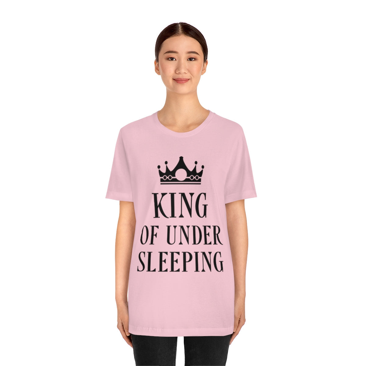 King of Undersleeping Sleep Humor Quotes Unisex Jersey Short Sleeve T-Shirt Ichaku [Perfect Gifts Selection]