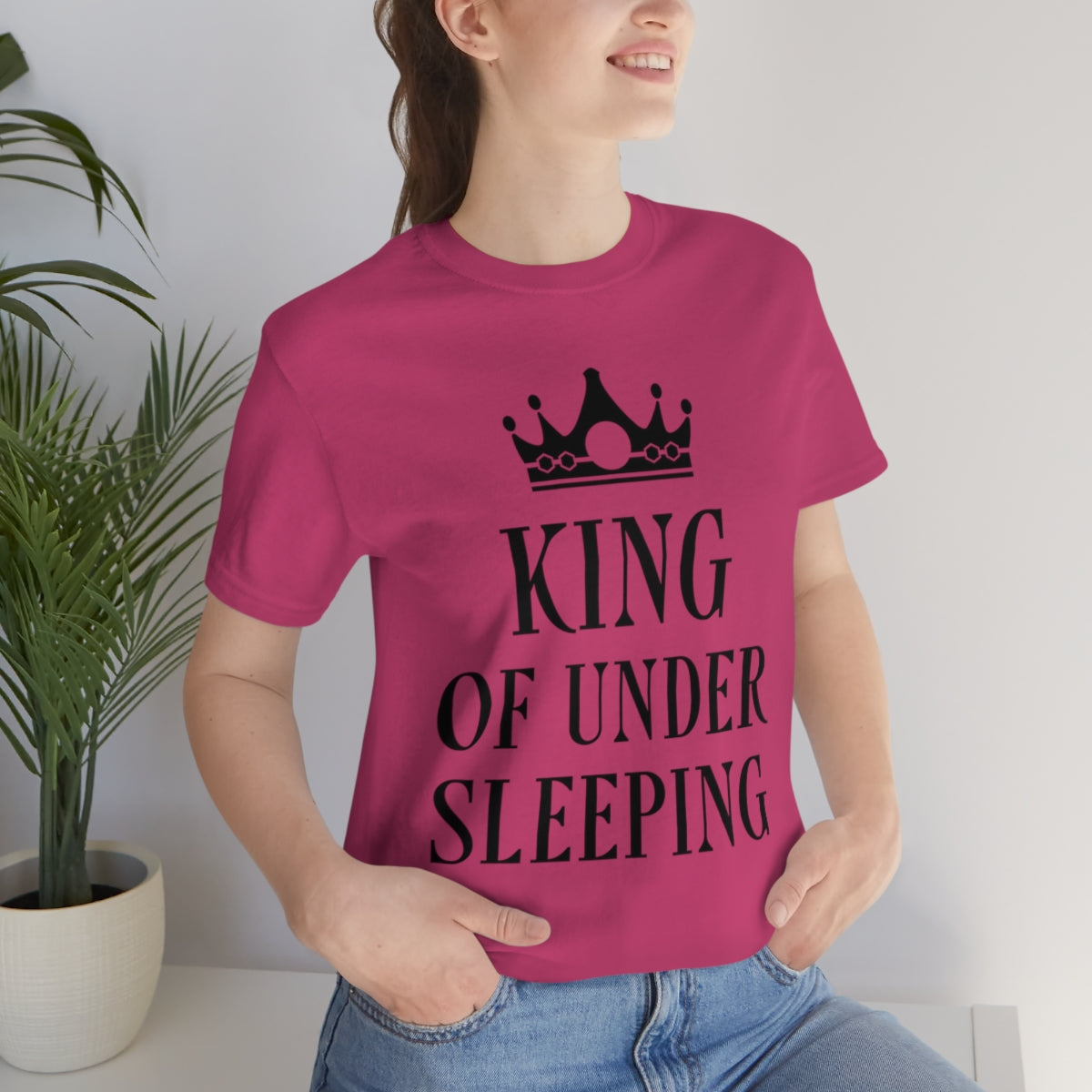 King of Undersleeping Sleep Humor Quotes Unisex Jersey Short Sleeve T-Shirt Ichaku [Perfect Gifts Selection]