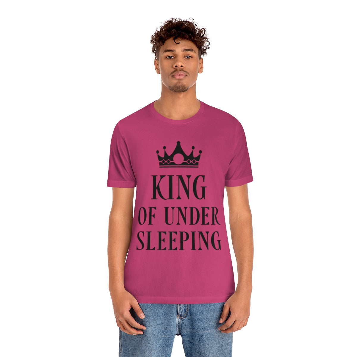 King of Undersleeping Sleep Humor Quotes Unisex Jersey Short Sleeve T-Shirt Ichaku [Perfect Gifts Selection]