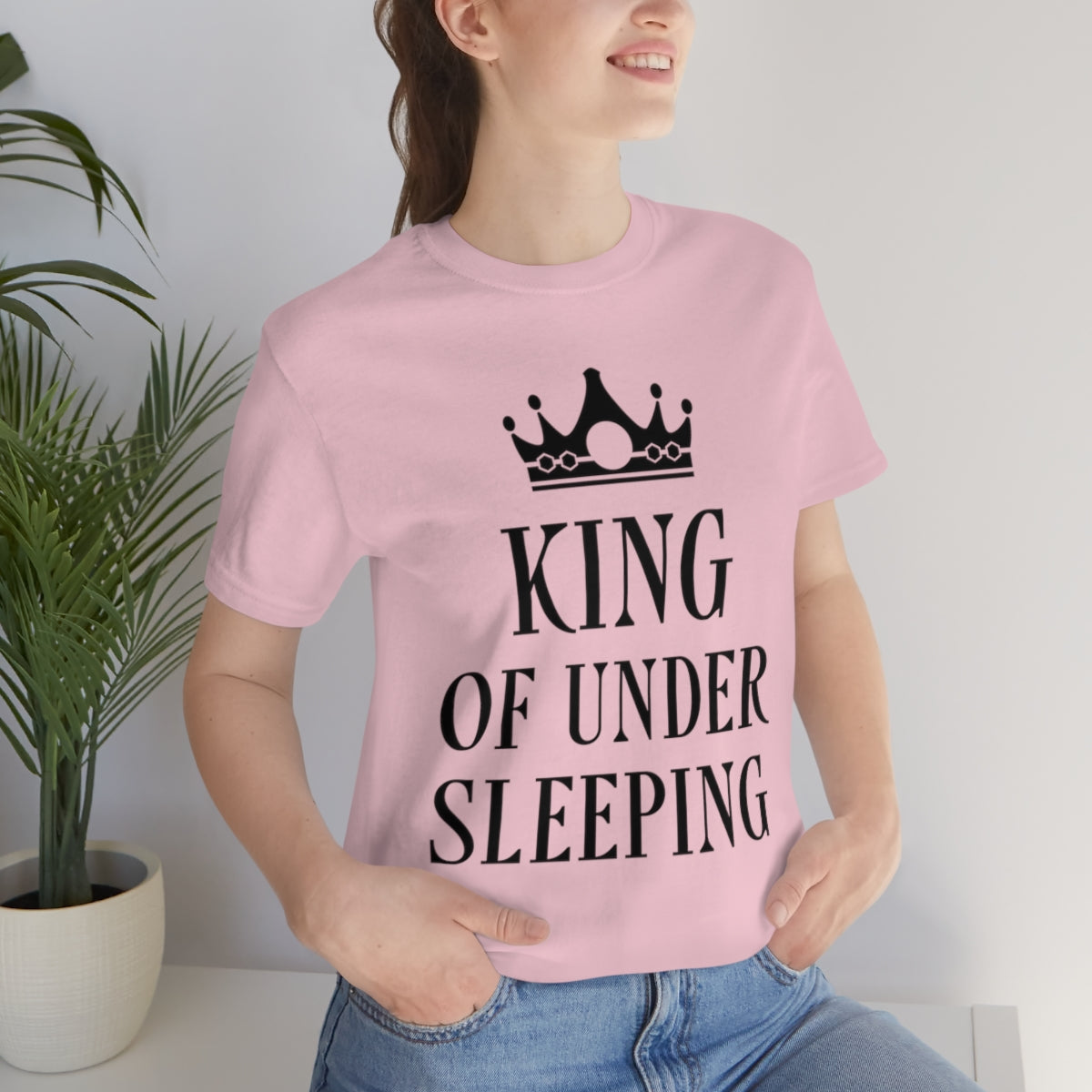 King of Undersleeping Sleep Humor Quotes Unisex Jersey Short Sleeve T-Shirt Ichaku [Perfect Gifts Selection]