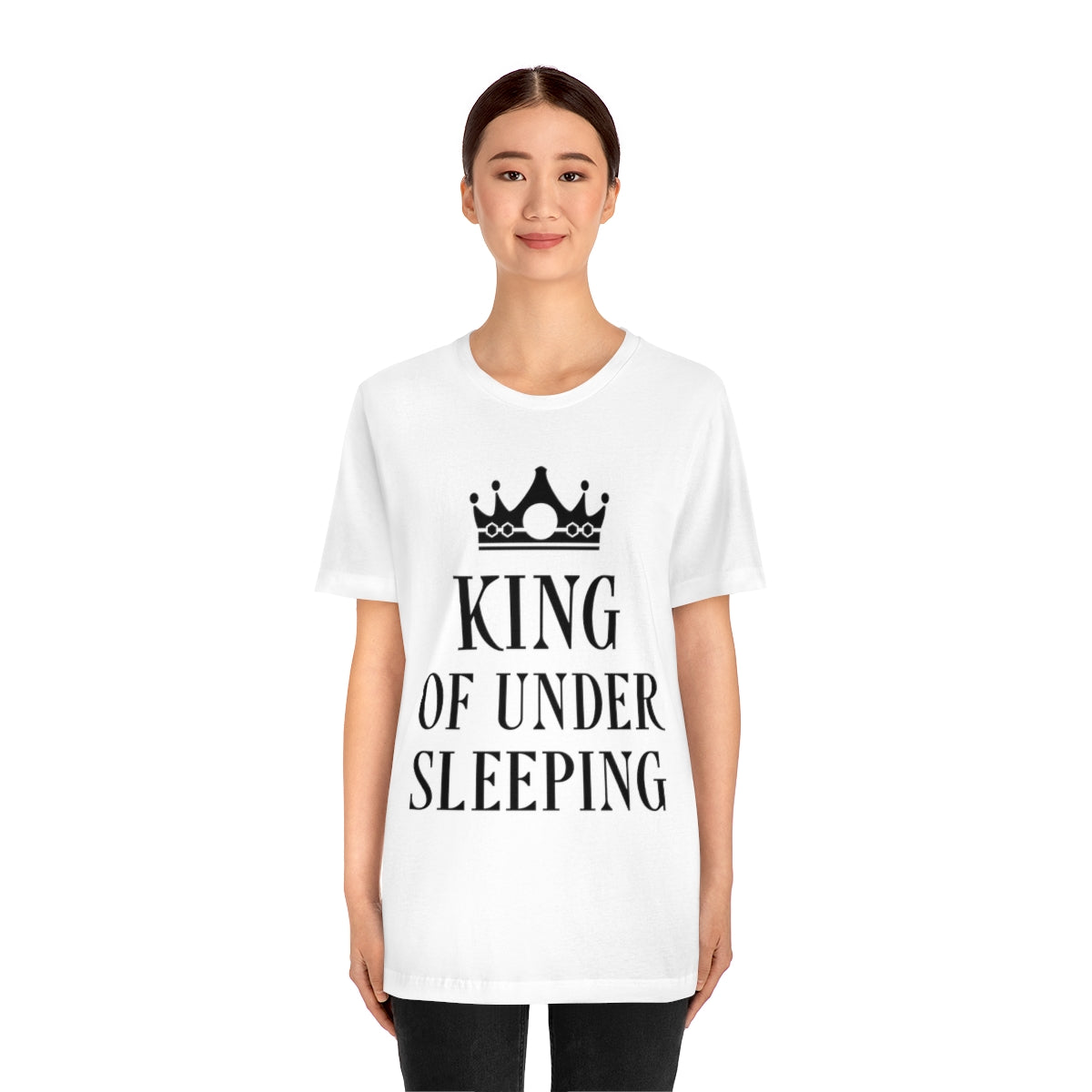 King of Undersleeping Sleep Humor Quotes Unisex Jersey Short Sleeve T-Shirt Ichaku [Perfect Gifts Selection]