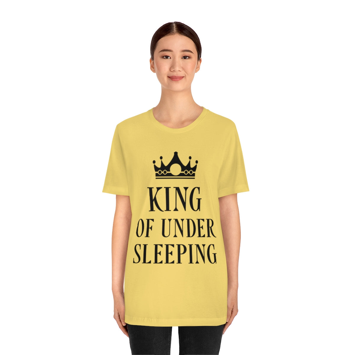 King of Undersleeping Sleep Humor Quotes Unisex Jersey Short Sleeve T-Shirt Ichaku [Perfect Gifts Selection]