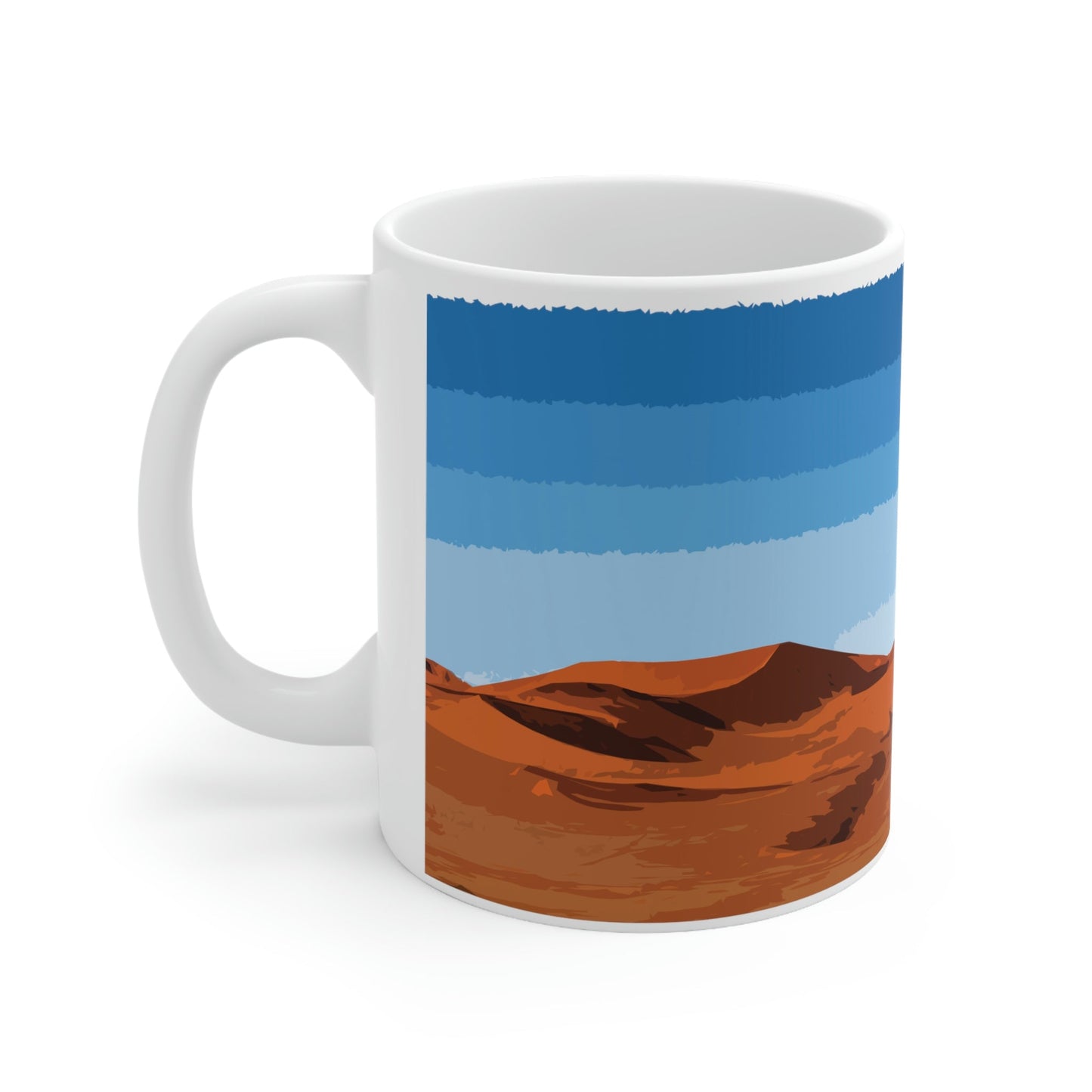 Landscape Desert Orange Sand Abstract Nature Modern Art Aesthetics Ceramic Mug 11oz Ichaku [Perfect Gifts Selection]