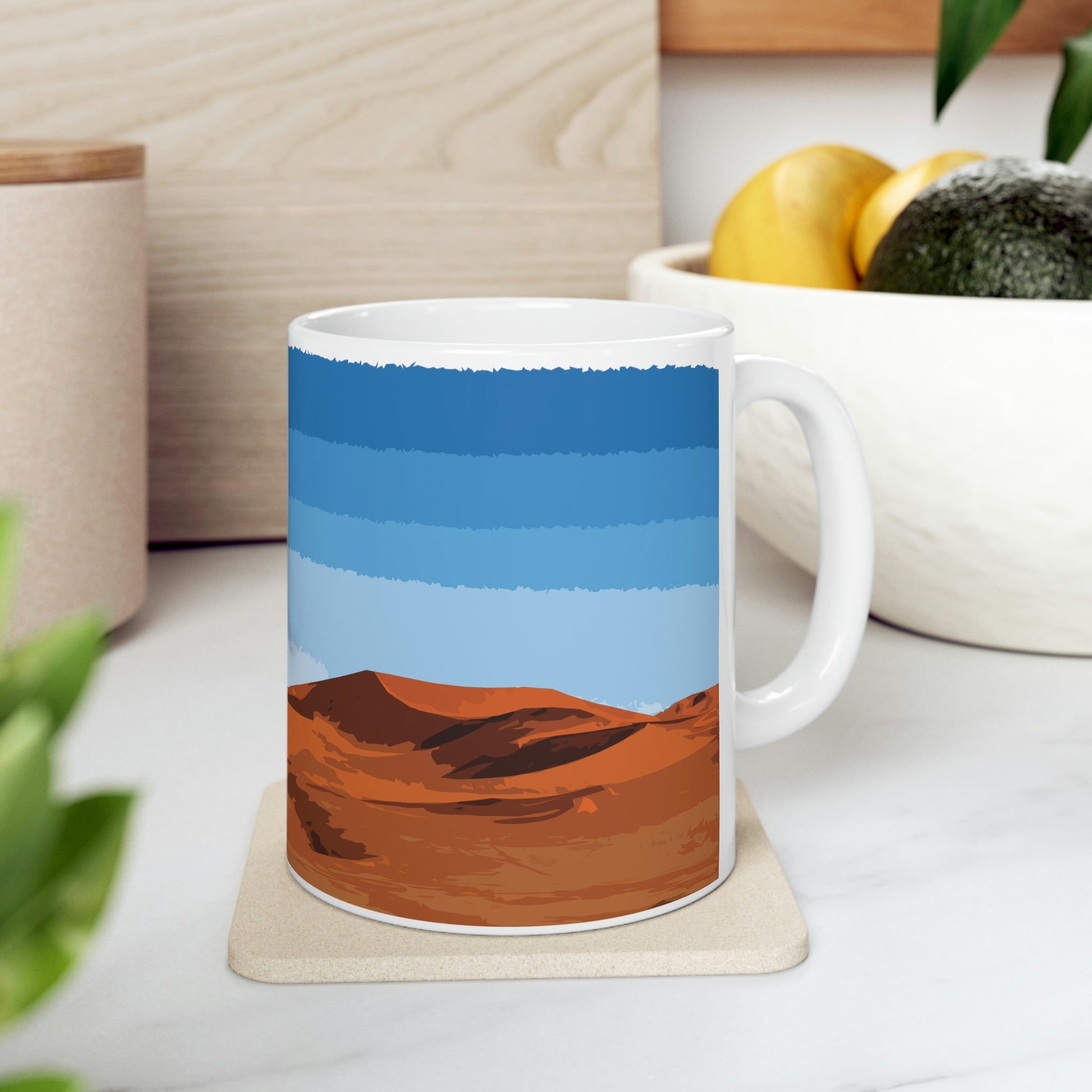 Landscape Desert Orange Sand Abstract Nature Modern Art Aesthetics Ceramic Mug 11oz Ichaku [Perfect Gifts Selection]