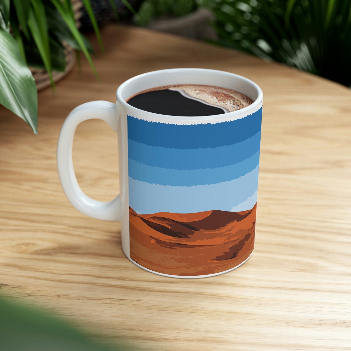 Landscape Desert Orange Sand Abstract Nature Modern Art Aesthetics Ceramic Mug 11oz Ichaku [Perfect Gifts Selection]