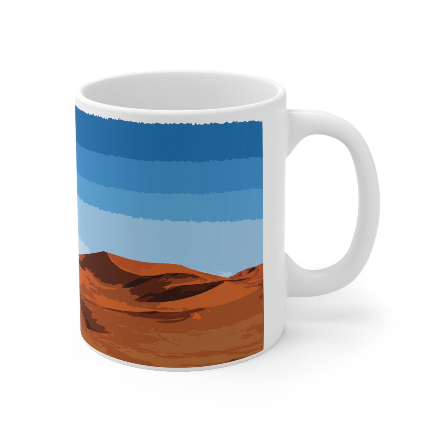 Landscape Desert Orange Sand Abstract Nature Modern Art Aesthetics Ceramic Mug 11oz Ichaku [Perfect Gifts Selection]