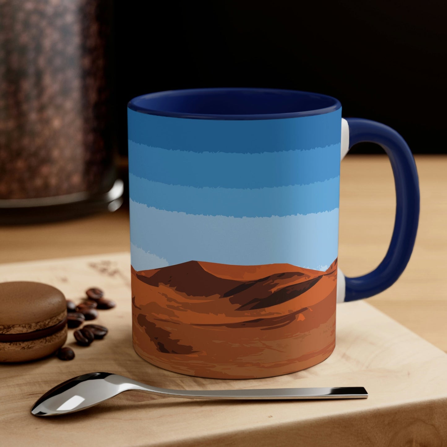 Landscape Desert Orange Sand Abstract Nature Modern Art Aesthetics Classic Accent Coffee Mug 11oz Ichaku [Perfect Gifts Selection]