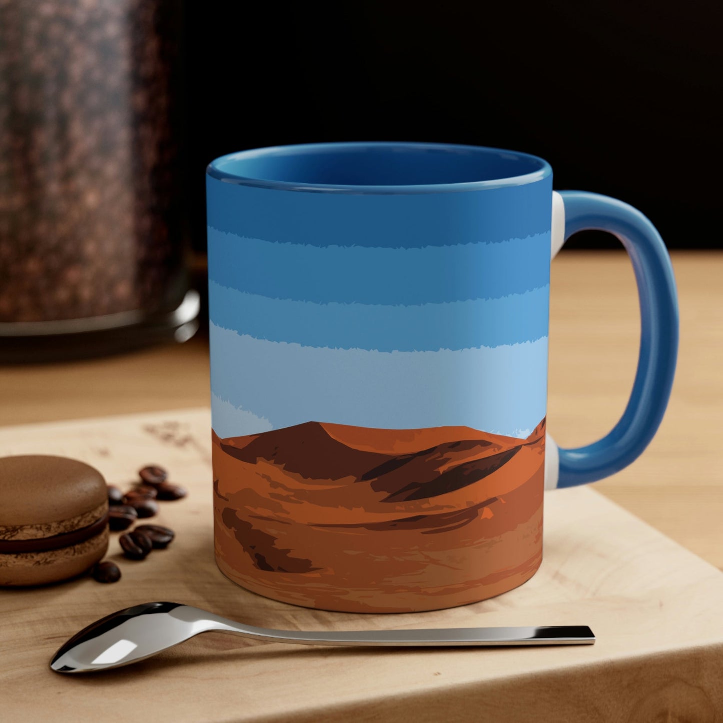 Landscape Desert Orange Sand Abstract Nature Modern Art Aesthetics Classic Accent Coffee Mug 11oz Ichaku [Perfect Gifts Selection]