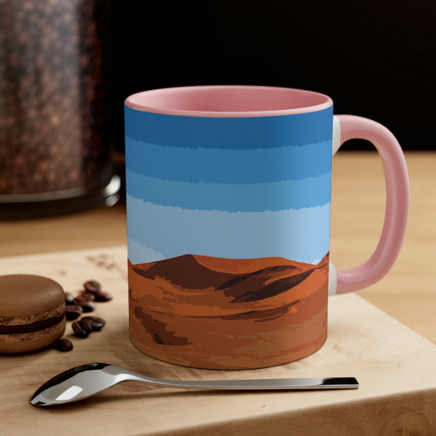 Landscape Desert Orange Sand Abstract Nature Modern Art Aesthetics Classic Accent Coffee Mug 11oz Ichaku [Perfect Gifts Selection]