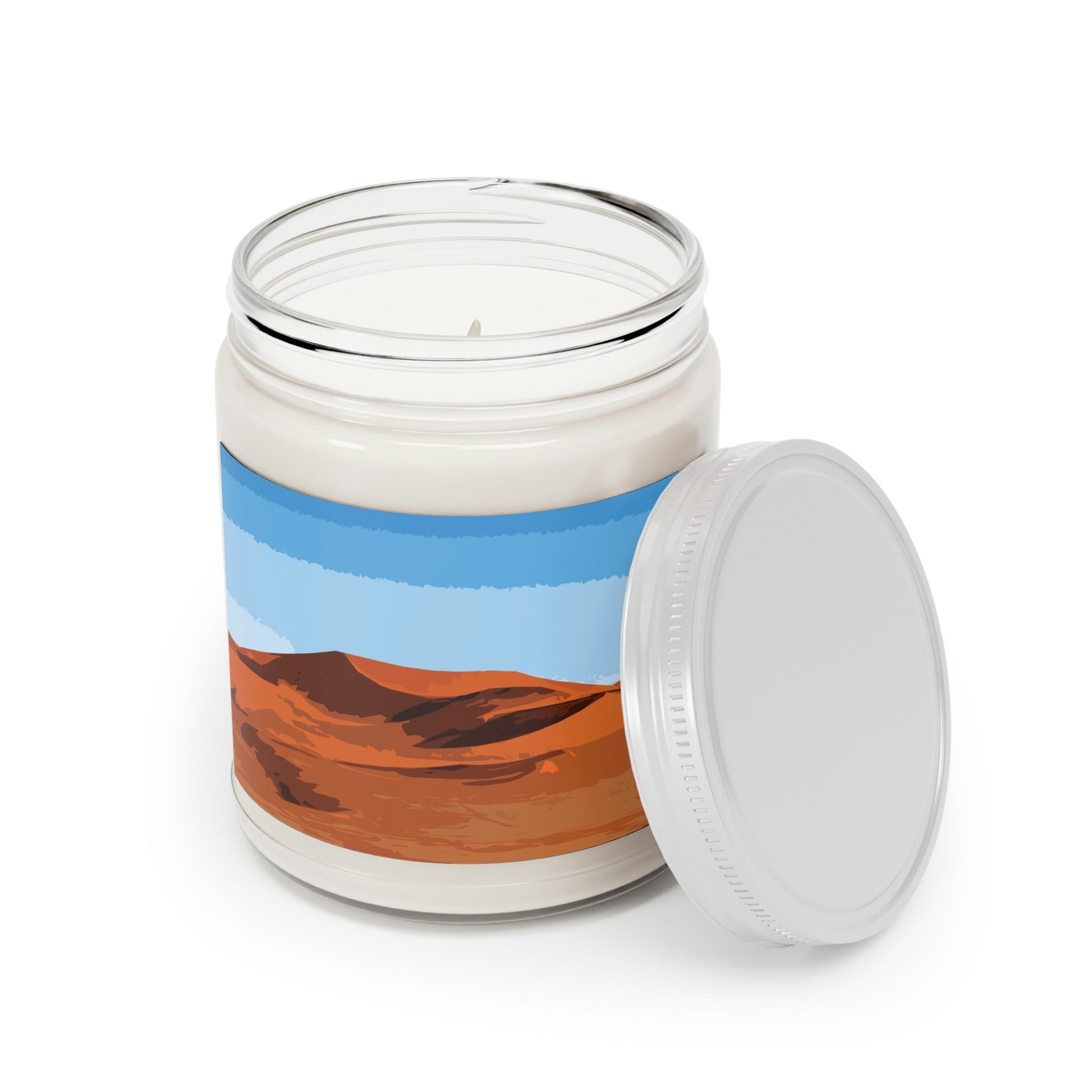 Landscape Desert Orange Sand Abstract Nature Modern Art Aesthetics Scented Candle Up to 60hSoy Wax 9oz Ichaku [Perfect Gifts Selection]