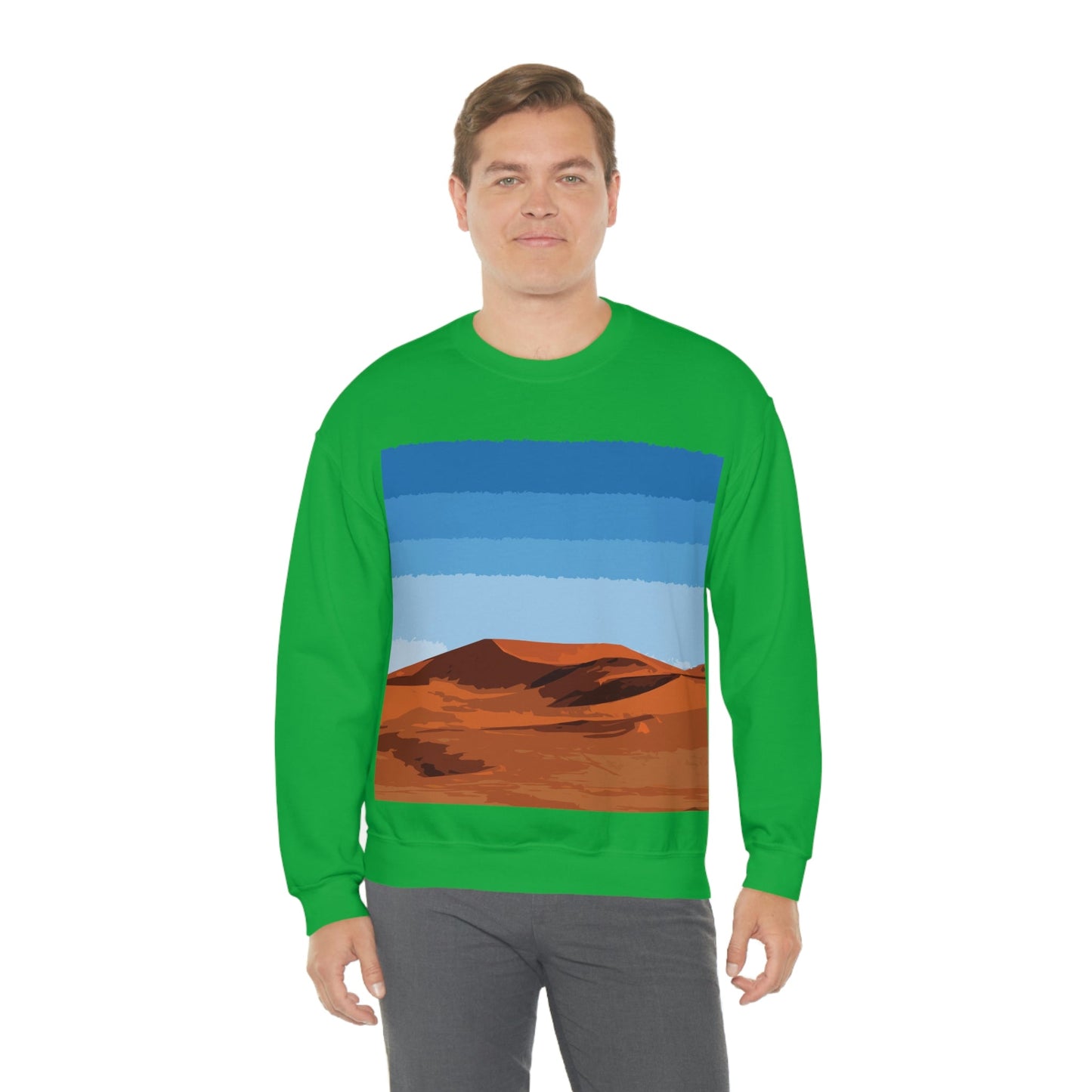 Landscape Desert Orange Sand Abstract Nature Modern Art Aesthetics Unisex Heavy Blend™ Crewneck Sweatshirt Ichaku [Perfect Gifts Selection]