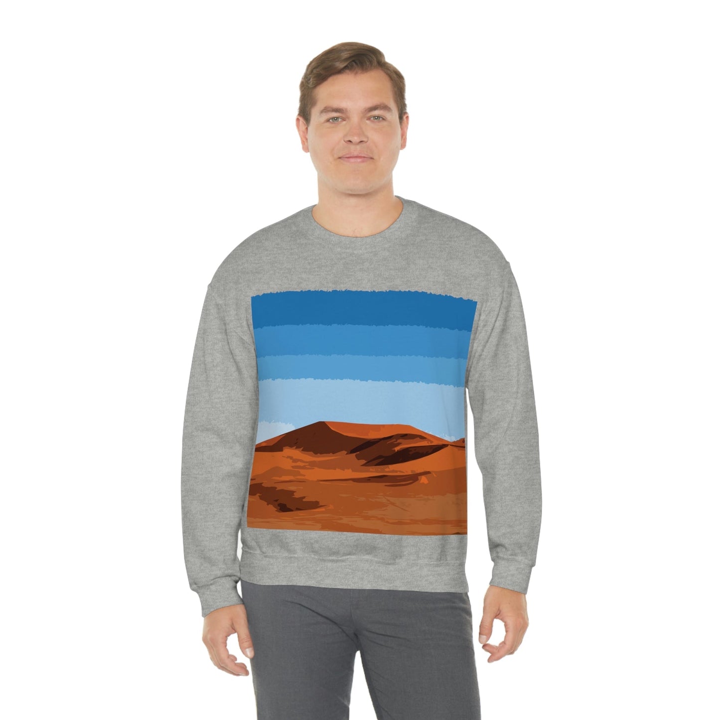 Landscape Desert Orange Sand Abstract Nature Modern Art Aesthetics Unisex Heavy Blend™ Crewneck Sweatshirt Ichaku [Perfect Gifts Selection]