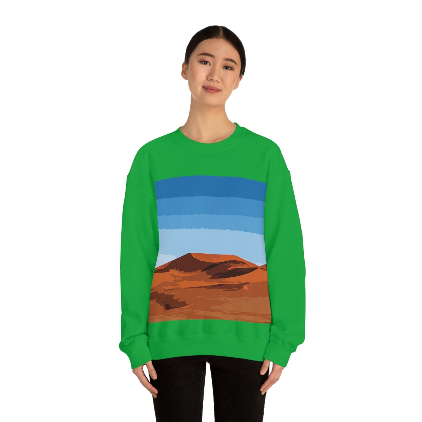 Landscape Desert Orange Sand Abstract Nature Modern Art Aesthetics Unisex Heavy Blend™ Crewneck Sweatshirt Ichaku [Perfect Gifts Selection]