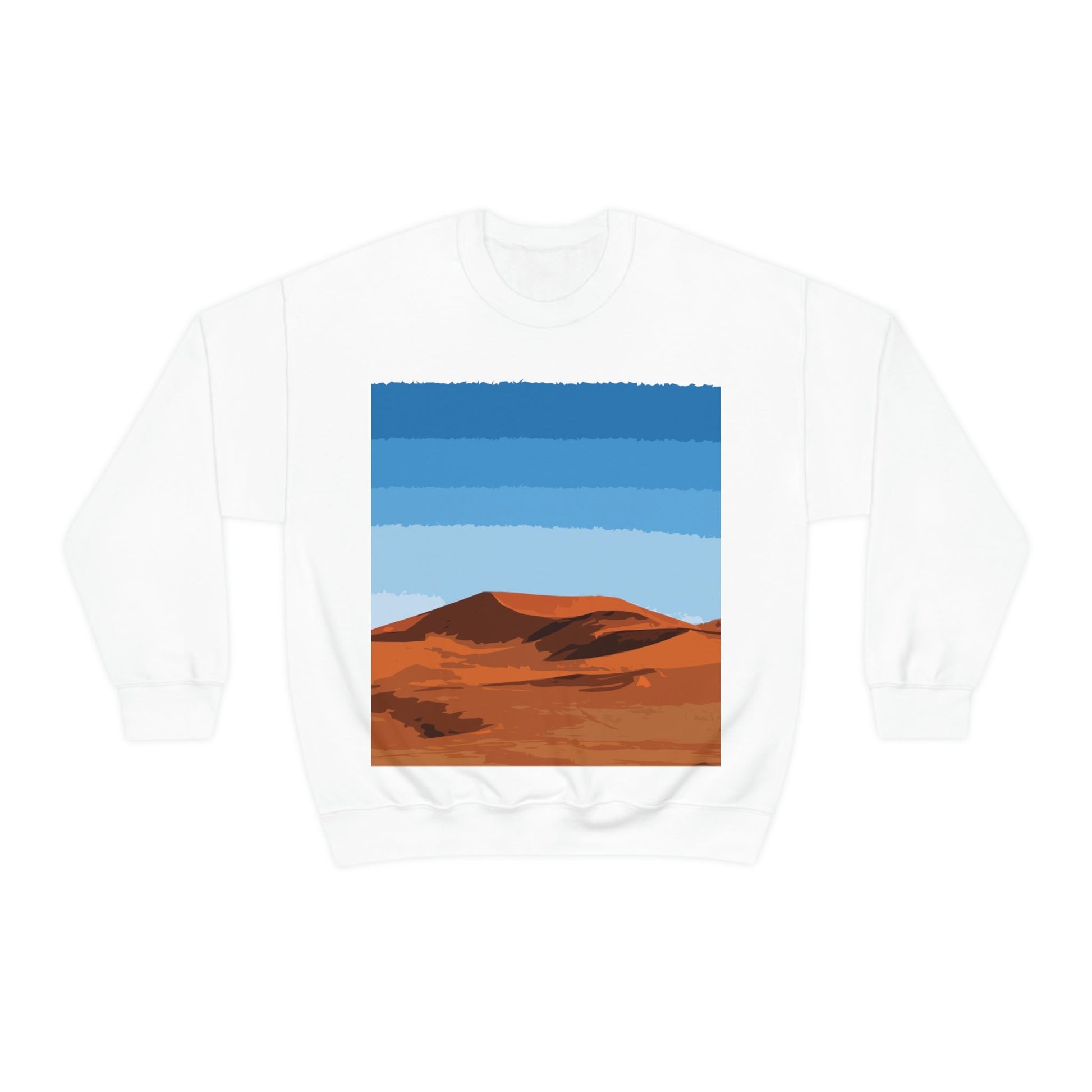 Landscape Desert Orange Sand Abstract Nature Modern Art Aesthetics Unisex Heavy Blend™ Crewneck Sweatshirt Ichaku [Perfect Gifts Selection]