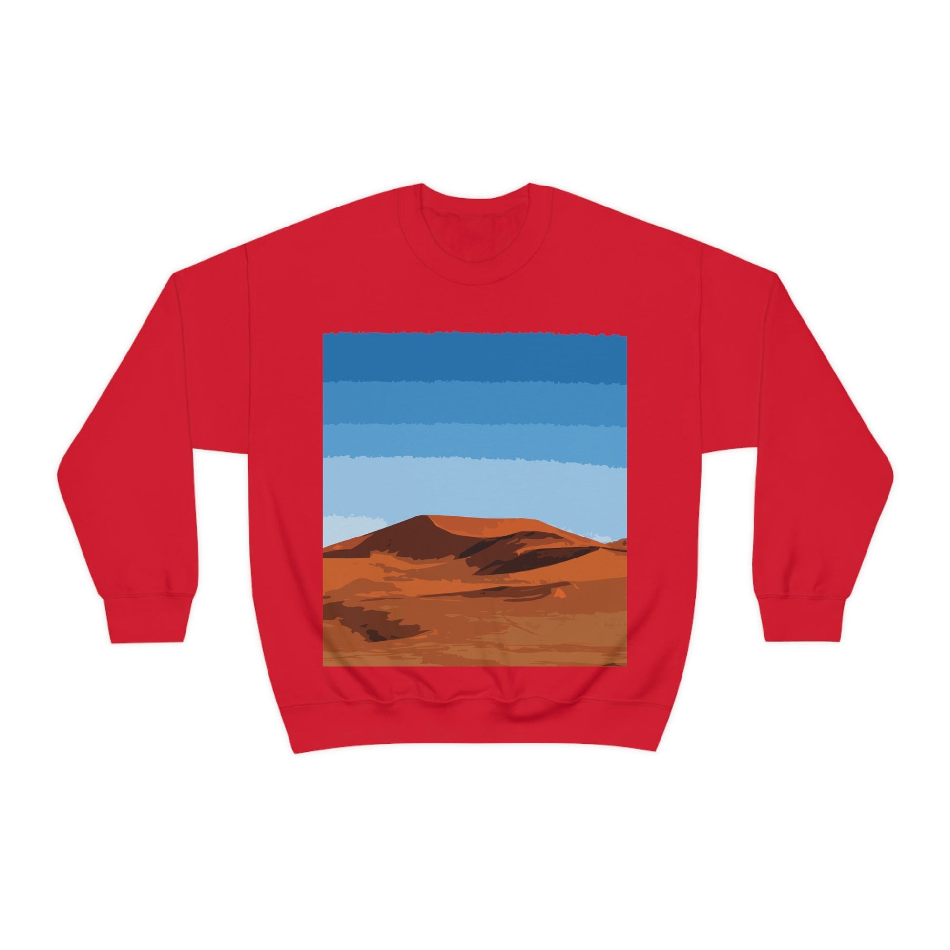 Landscape Desert Orange Sand Abstract Nature Modern Art Aesthetics Unisex Heavy Blend™ Crewneck Sweatshirt Ichaku [Perfect Gifts Selection]