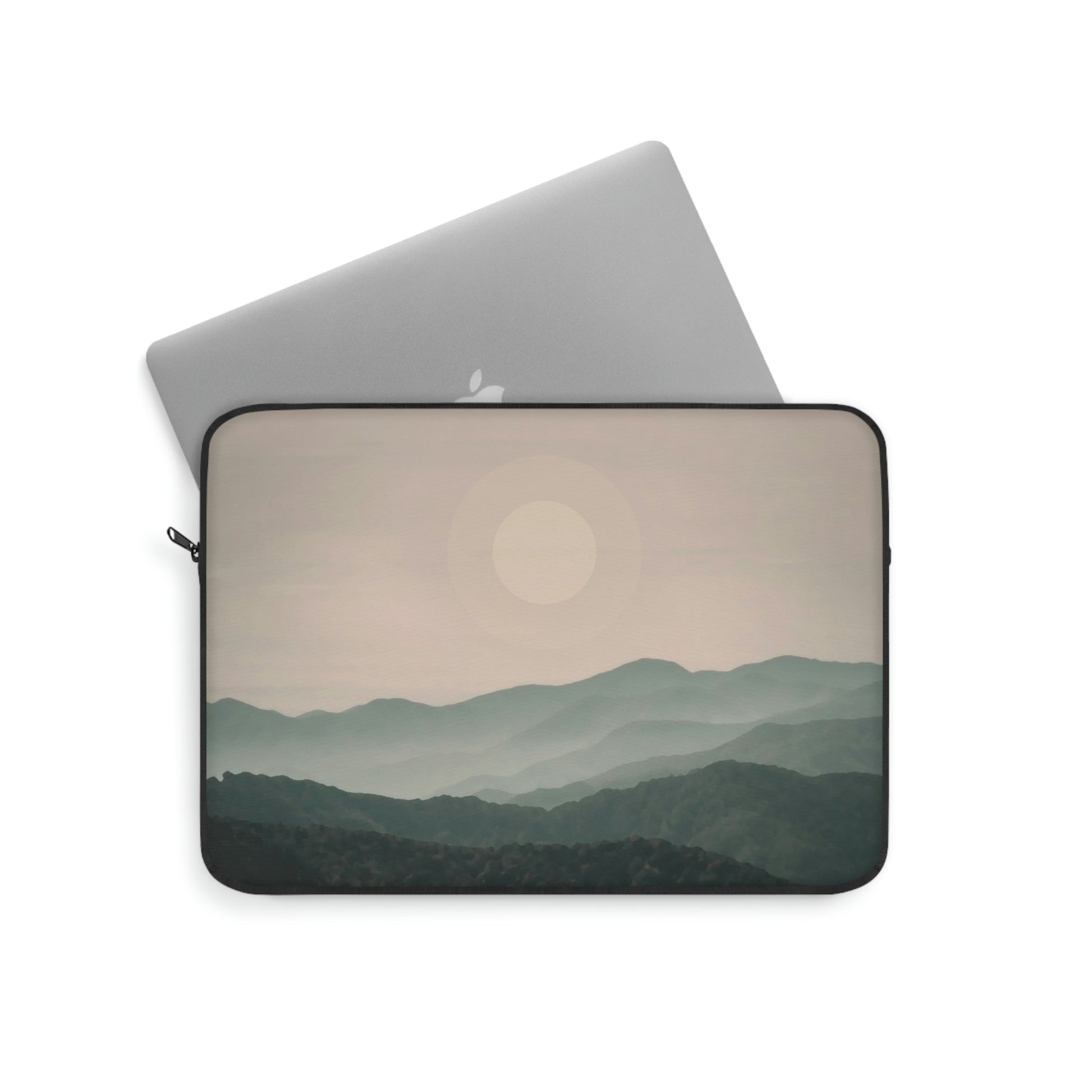 Landscape Foggy Forest Mountains Nature Modern Art Aesthetics Laptop Sleeve Ichaku [Perfect Gifts Selection]