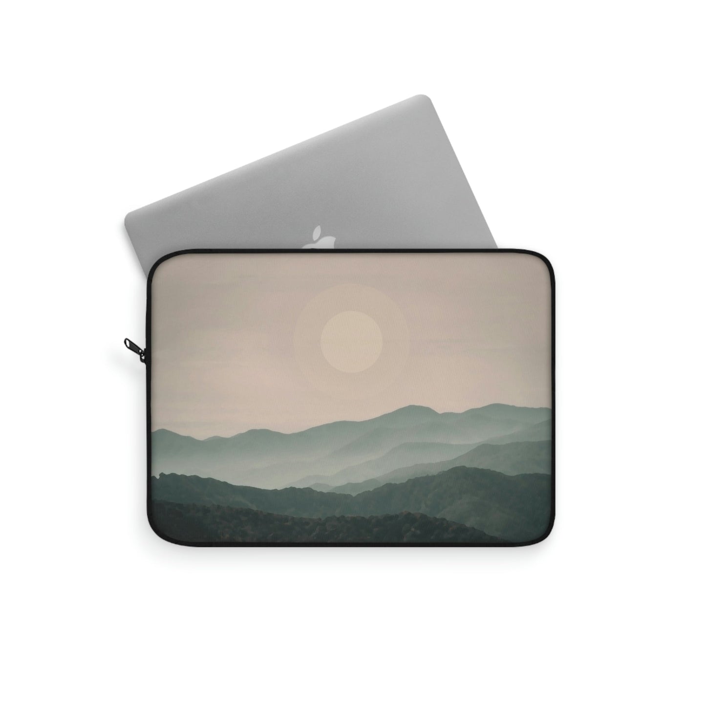 Landscape Foggy Forest Mountains Nature Modern Art Aesthetics Laptop Sleeve Ichaku [Perfect Gifts Selection]