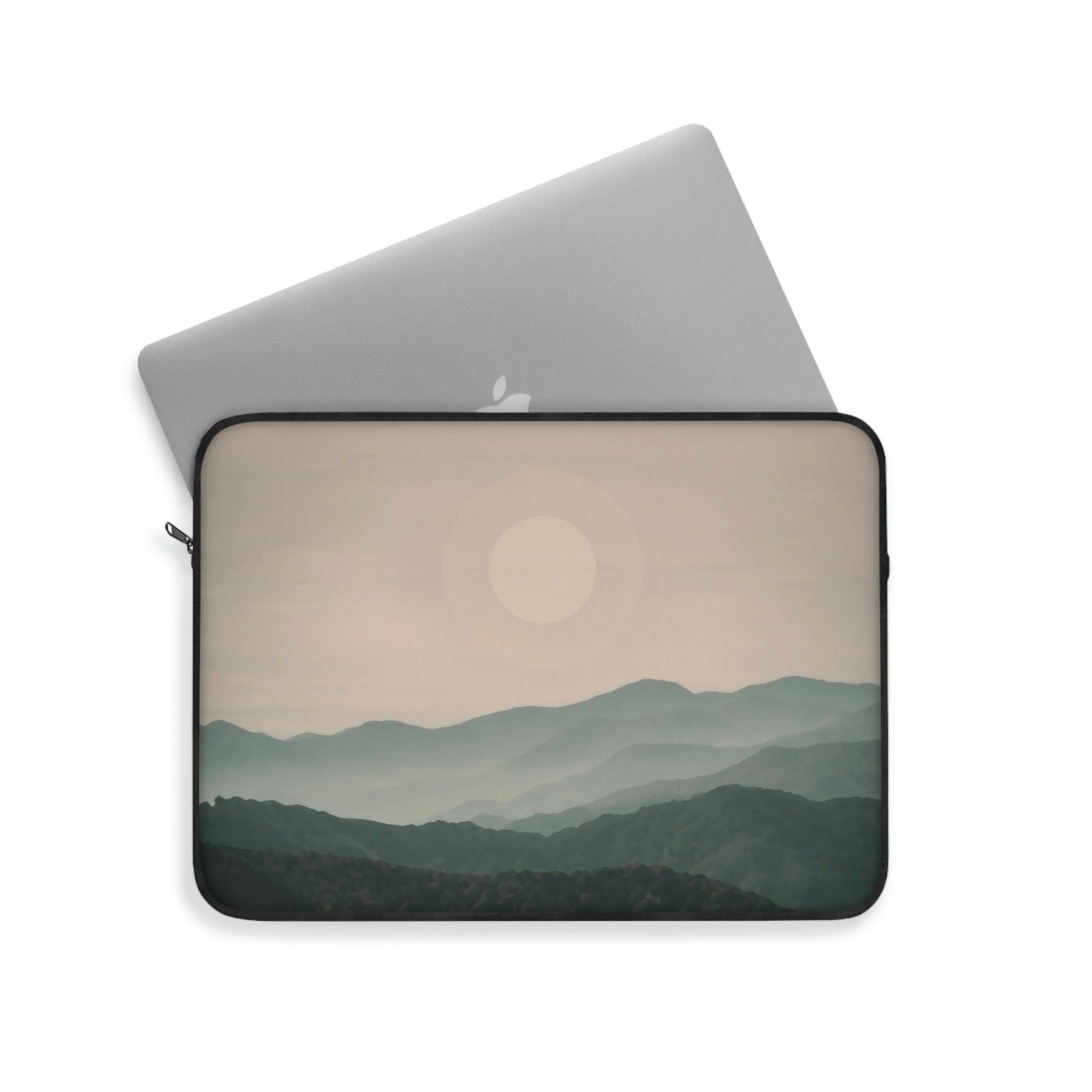 Landscape Foggy Forest Mountains Nature Modern Art Aesthetics Laptop Sleeve Ichaku [Perfect Gifts Selection]