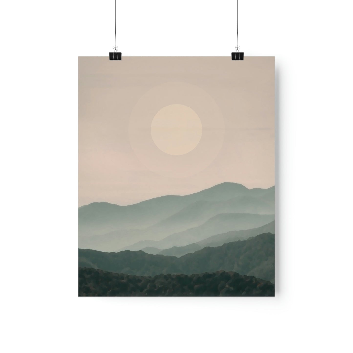 Landscape Foggy Forest Mountains Nature Modern Art Aesthetics Premium Matte Vertical Posters Ichaku [Perfect Gifts Selection]