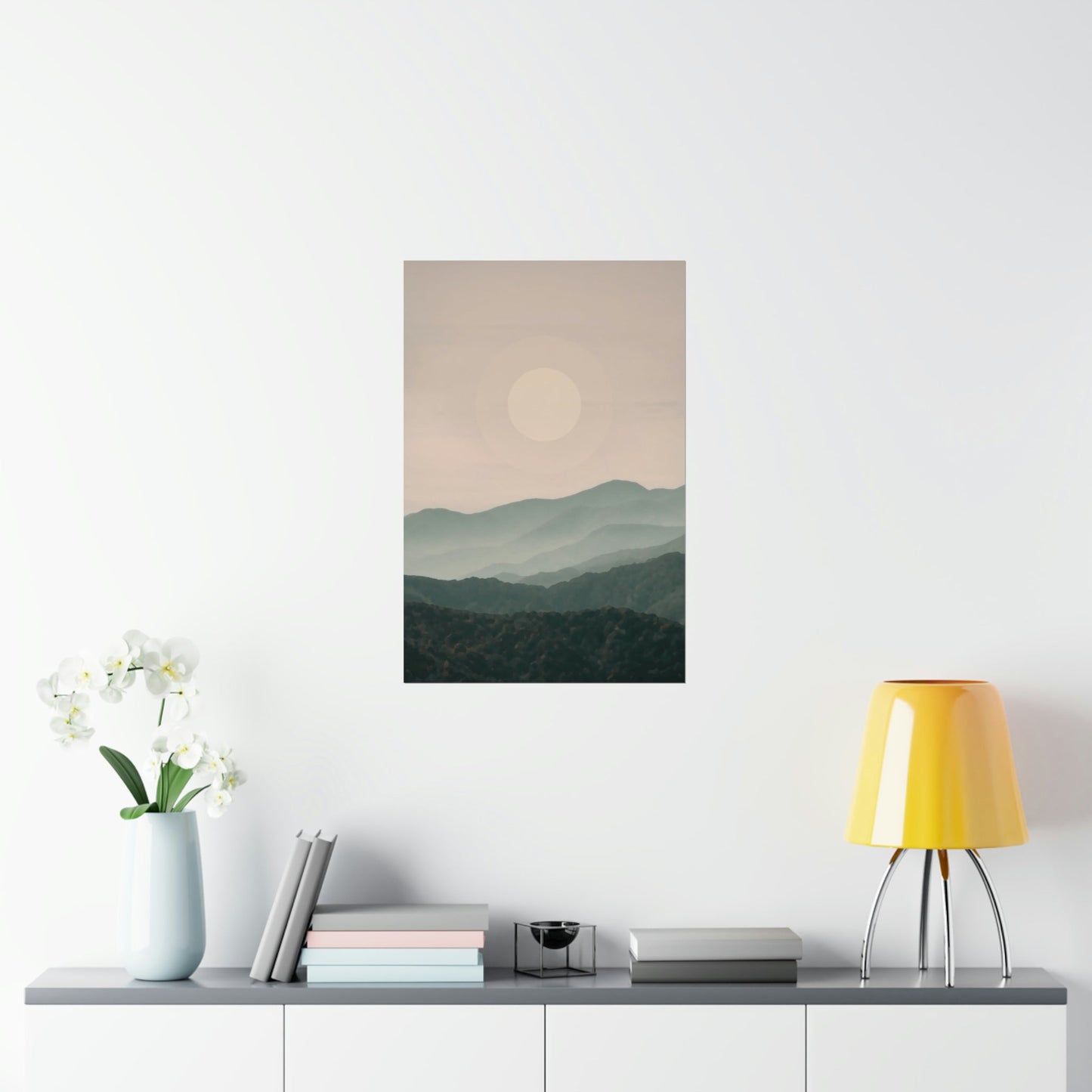 Landscape Foggy Forest Mountains Nature Modern Art Aesthetics Premium Matte Vertical Posters Ichaku [Perfect Gifts Selection]