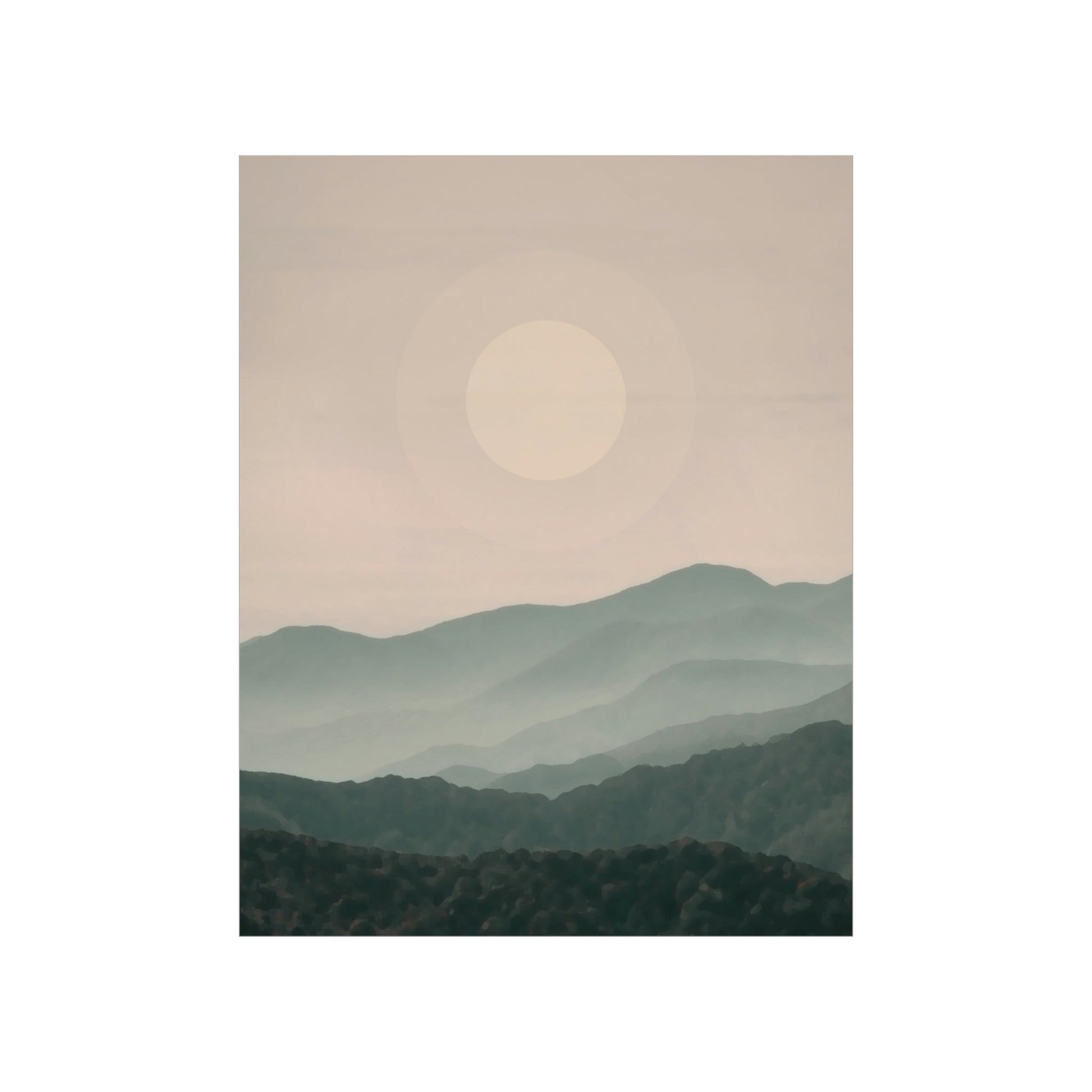 Landscape Foggy Forest Mountains Nature Modern Art Aesthetics Premium Matte Vertical Posters Ichaku [Perfect Gifts Selection]