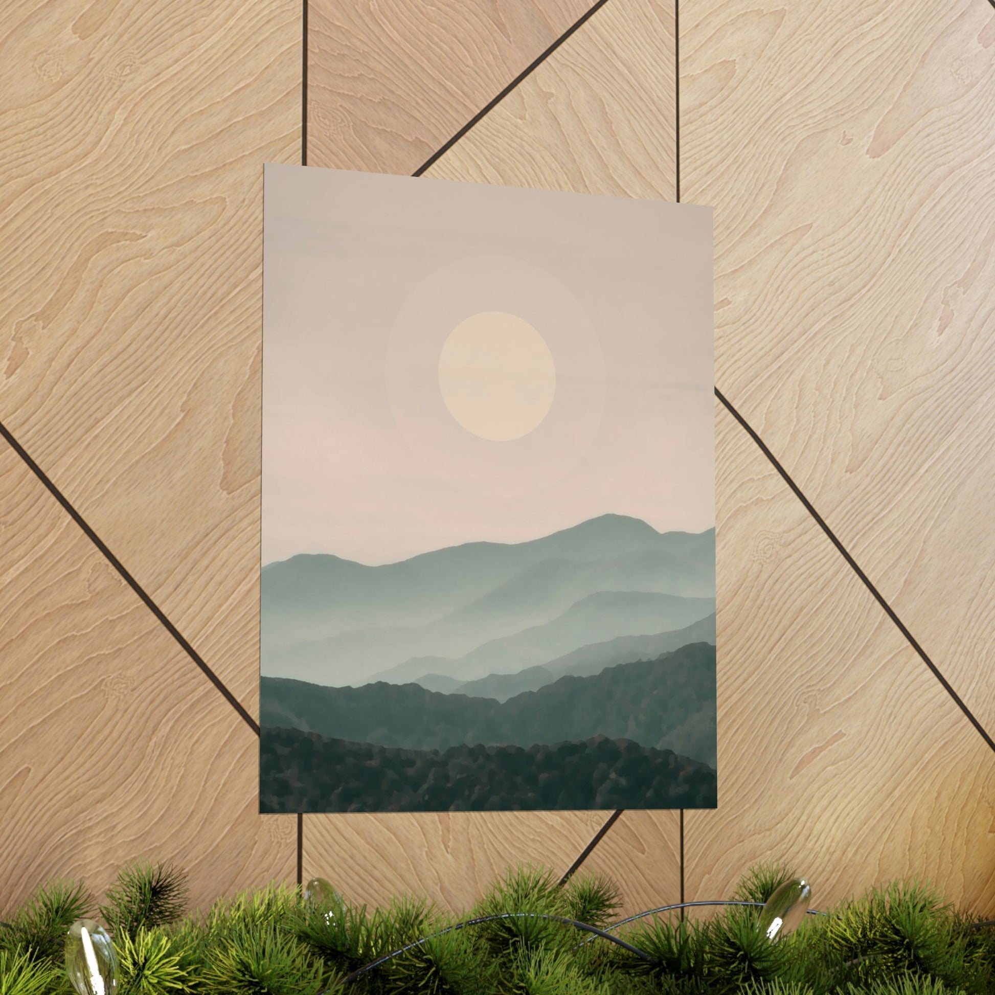 Landscape Foggy Forest Mountains Nature Modern Art Aesthetics Premium Matte Vertical Posters Ichaku [Perfect Gifts Selection]