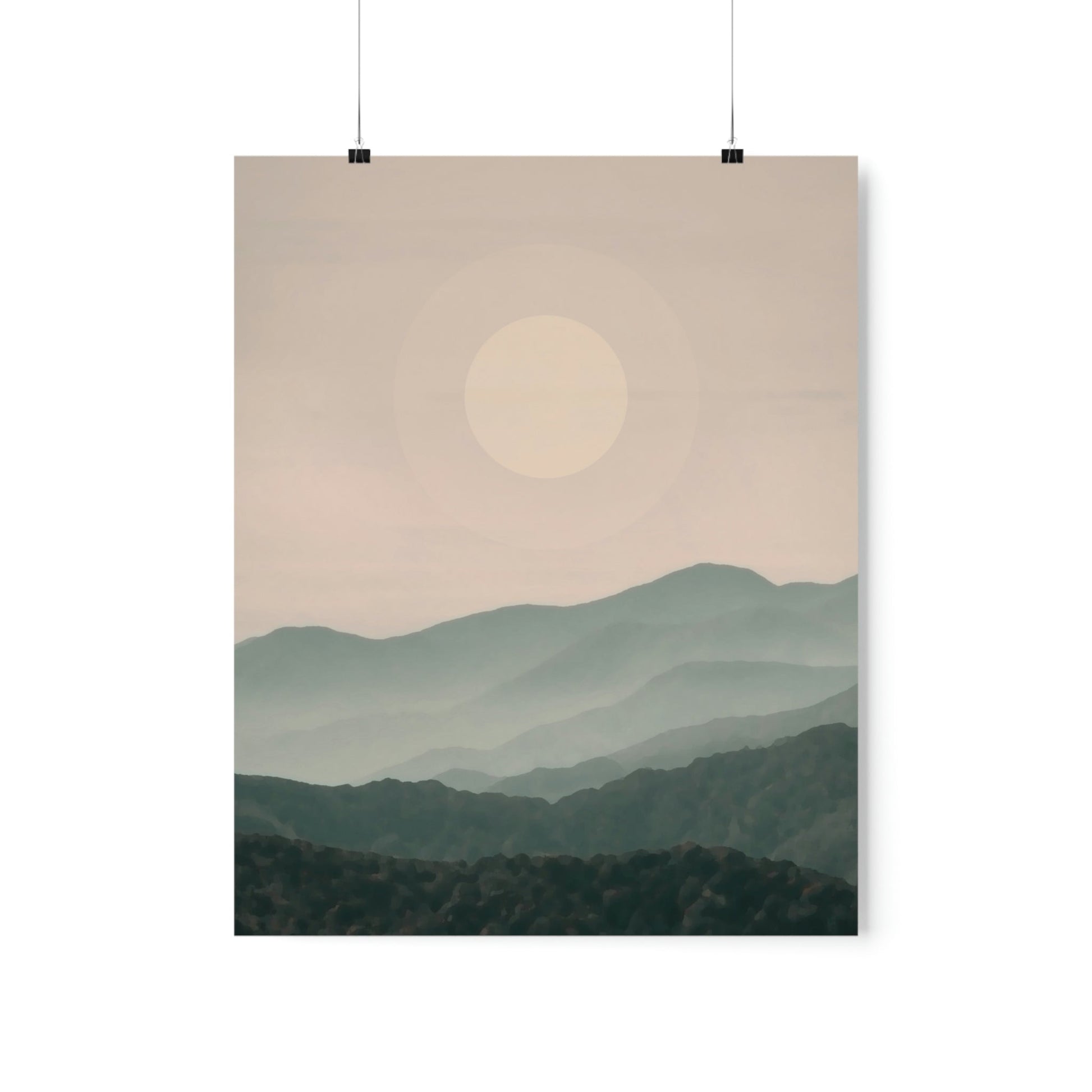 Landscape Foggy Forest Mountains Nature Modern Art Aesthetics Premium Matte Vertical Posters Ichaku [Perfect Gifts Selection]