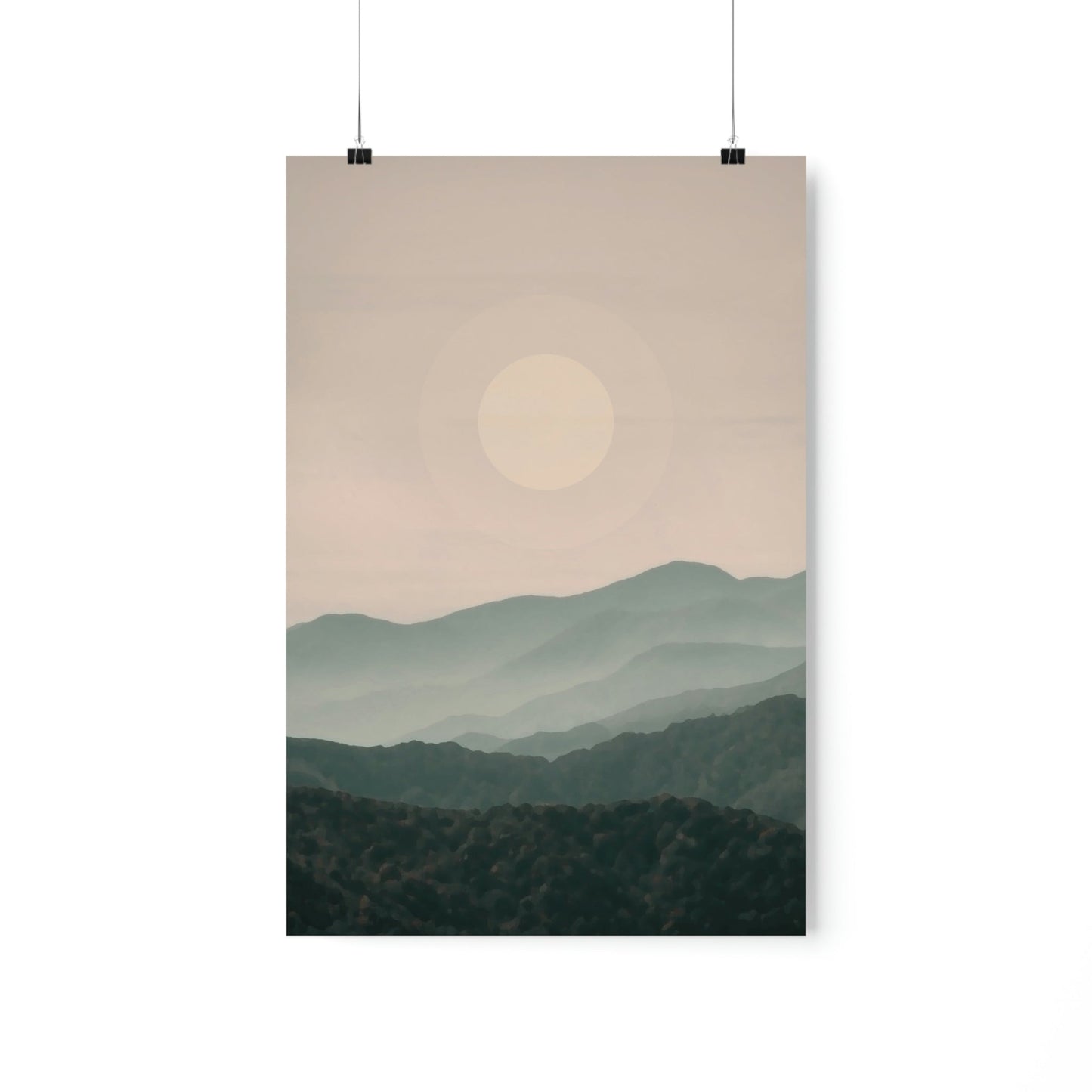 Landscape Foggy Forest Mountains Nature Modern Art Aesthetics Premium Matte Vertical Posters Ichaku [Perfect Gifts Selection]