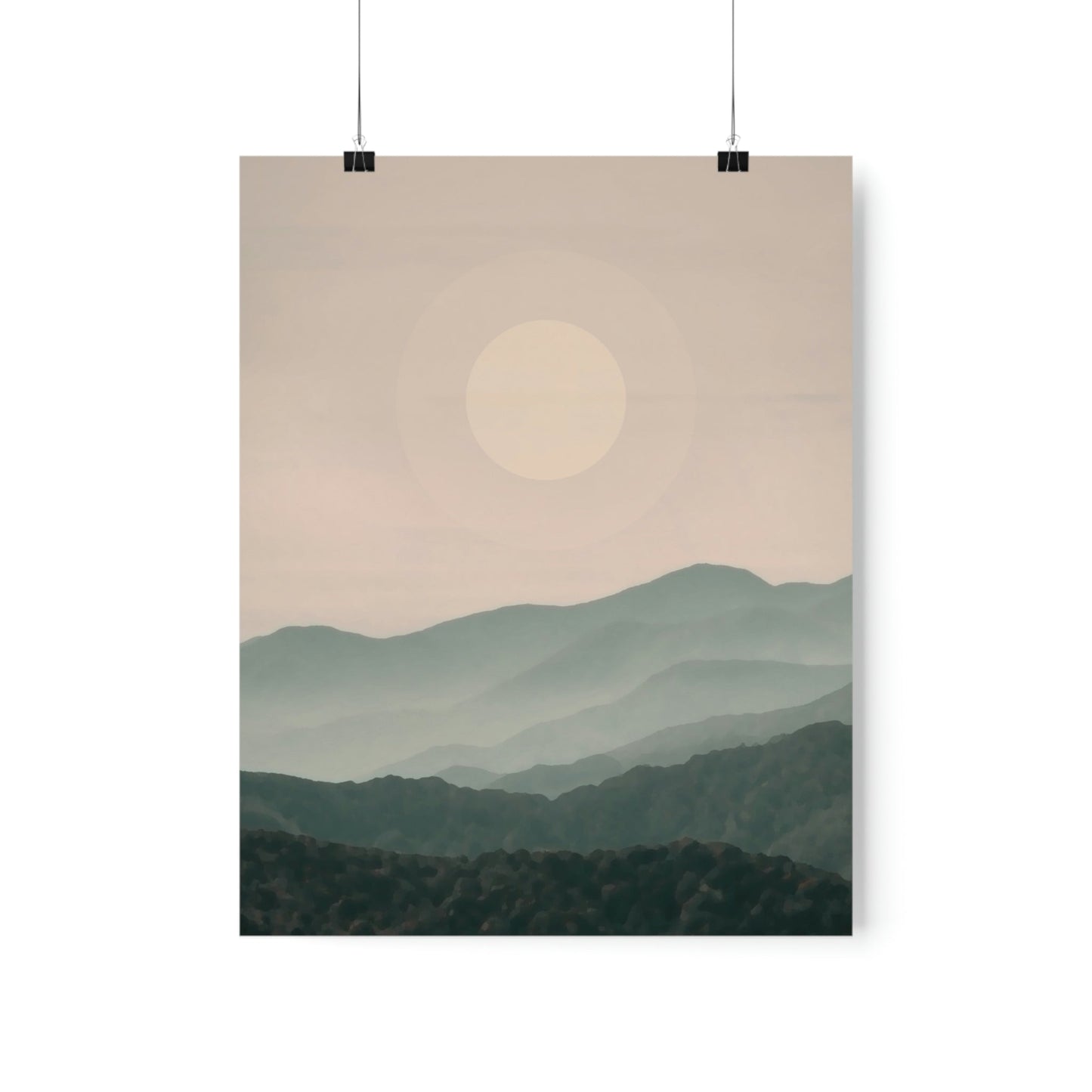 Landscape Foggy Forest Mountains Nature Modern Art Aesthetics Premium Matte Vertical Posters Ichaku [Perfect Gifts Selection]