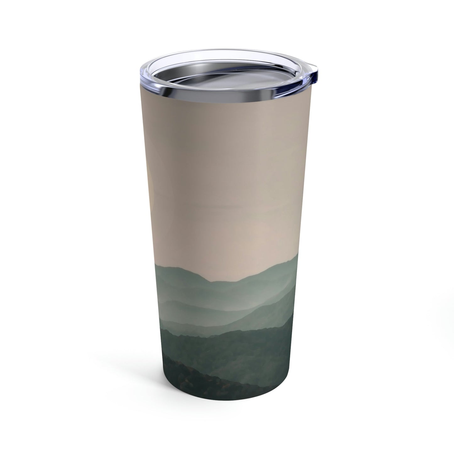 Landscape Foggy Forest Mountains Nature Modern Art Aesthetics Stainless Steel Hot or Cold Vacuum Tumbler 20oz Ichaku [Perfect Gifts Selection]