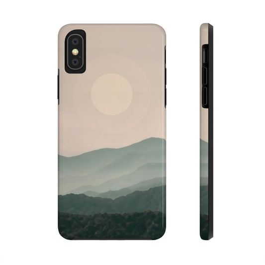 Landscape Foggy Forest Mountains Nature Modern Art Aesthetics Tough Phone Cases Case-Mate Ichaku [Perfect Gifts Selection]