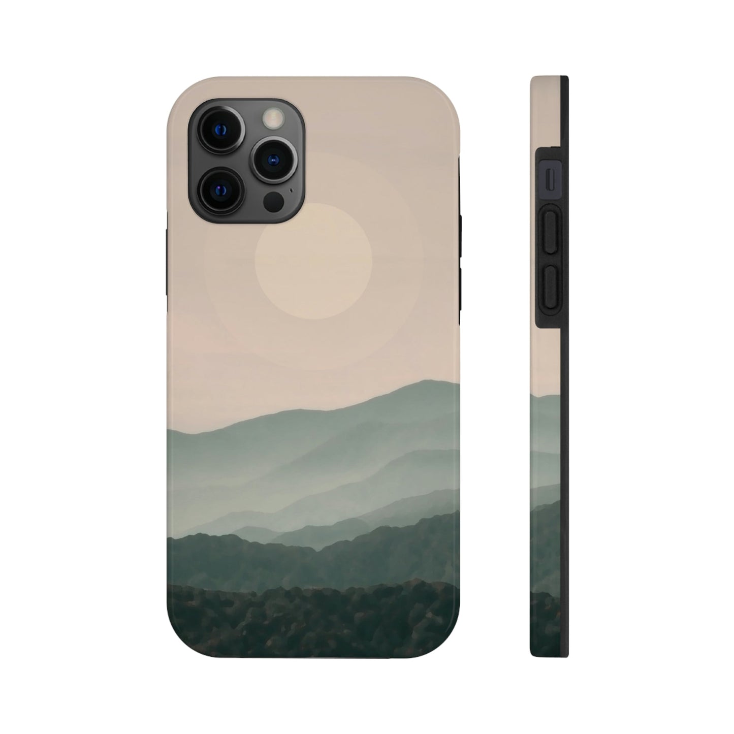 Landscape Foggy Forest Mountains Nature Modern Art Aesthetics Tough Phone Cases Case-Mate Ichaku [Perfect Gifts Selection]