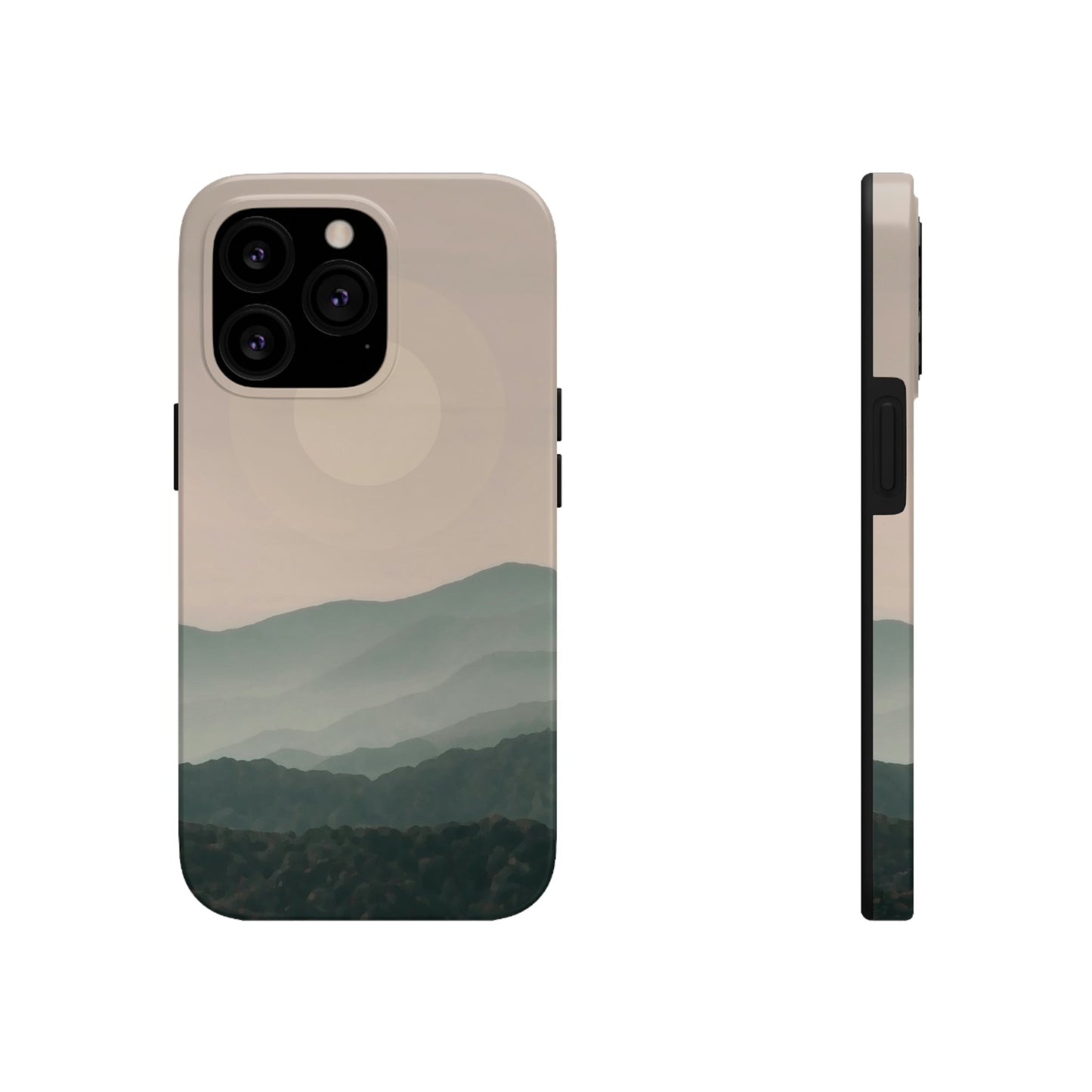 Landscape Foggy Forest Mountains Nature Modern Art Aesthetics Tough Phone Cases Case-Mate Ichaku [Perfect Gifts Selection]